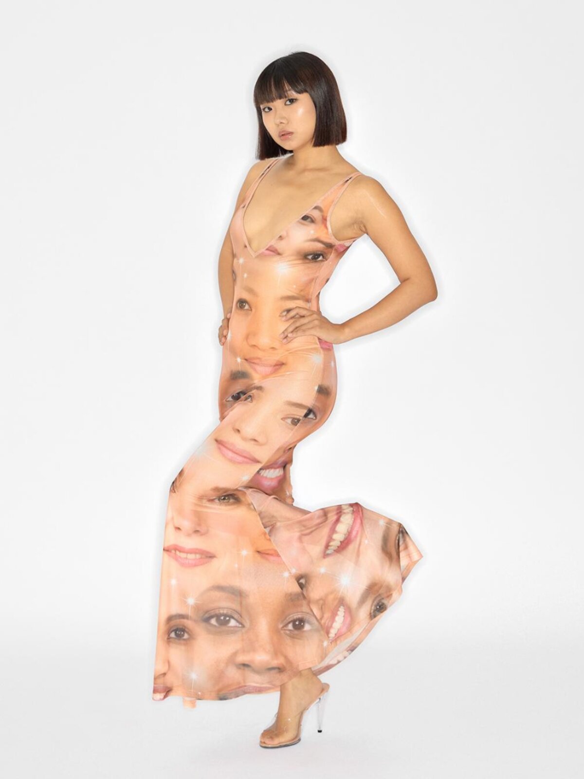 The "Human Gaze" Surrealist Mesh Maxi