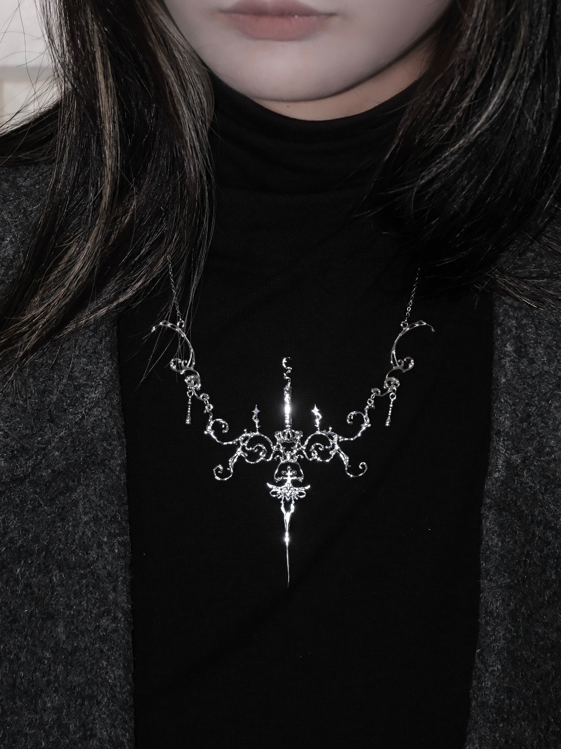 Candlelight Covenant Necklace | Gothic Chapel Silver Relic Pendant