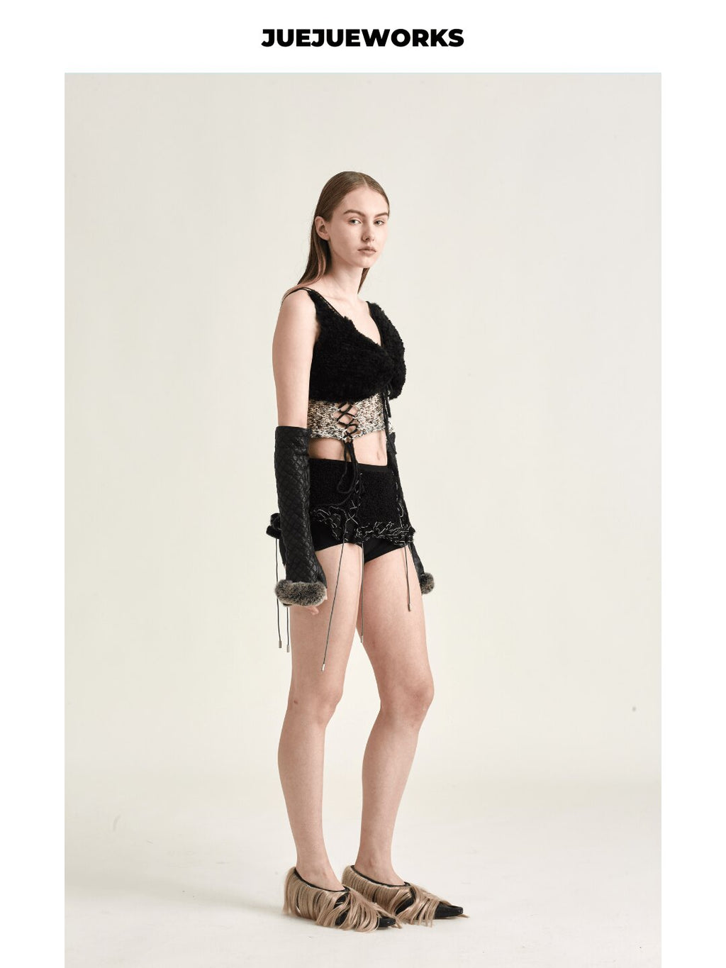 Black Camel Fuzzy Knit Tank
