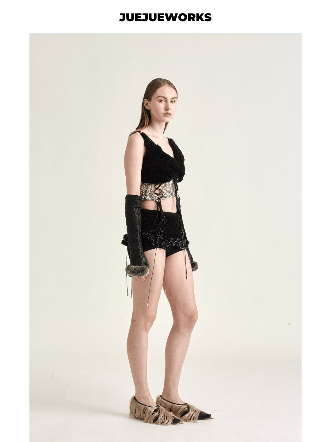 Black Camel Fuzzy Knit Tank