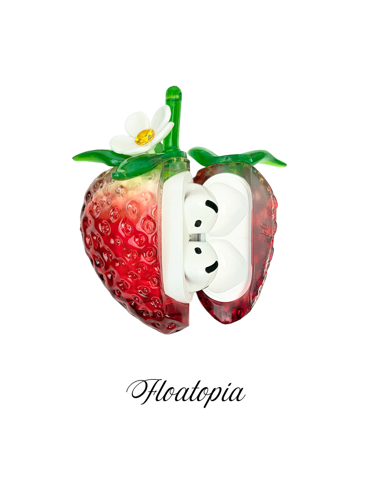 Hyper-Realistic 3D "Forbidden Strawberry" AirPods Pro Case – Hand-Painted Artisan Tech Accessory
