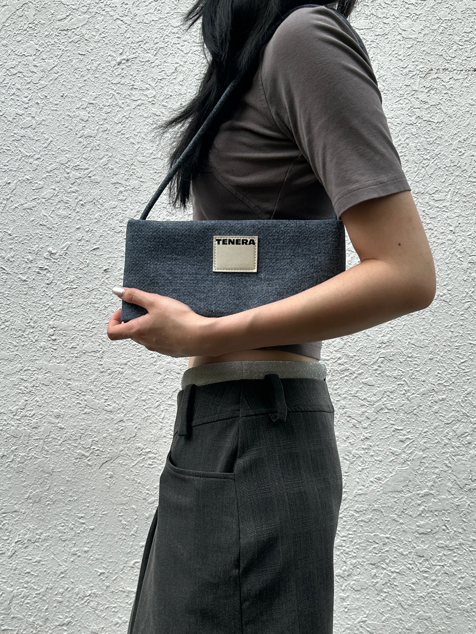 TENERA Sustainable Pearl-Detail Shoulder Bag — Minimalist Underarm Bag