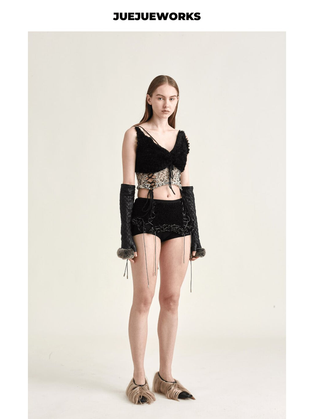 Black Camel Fuzzy Knit Tank