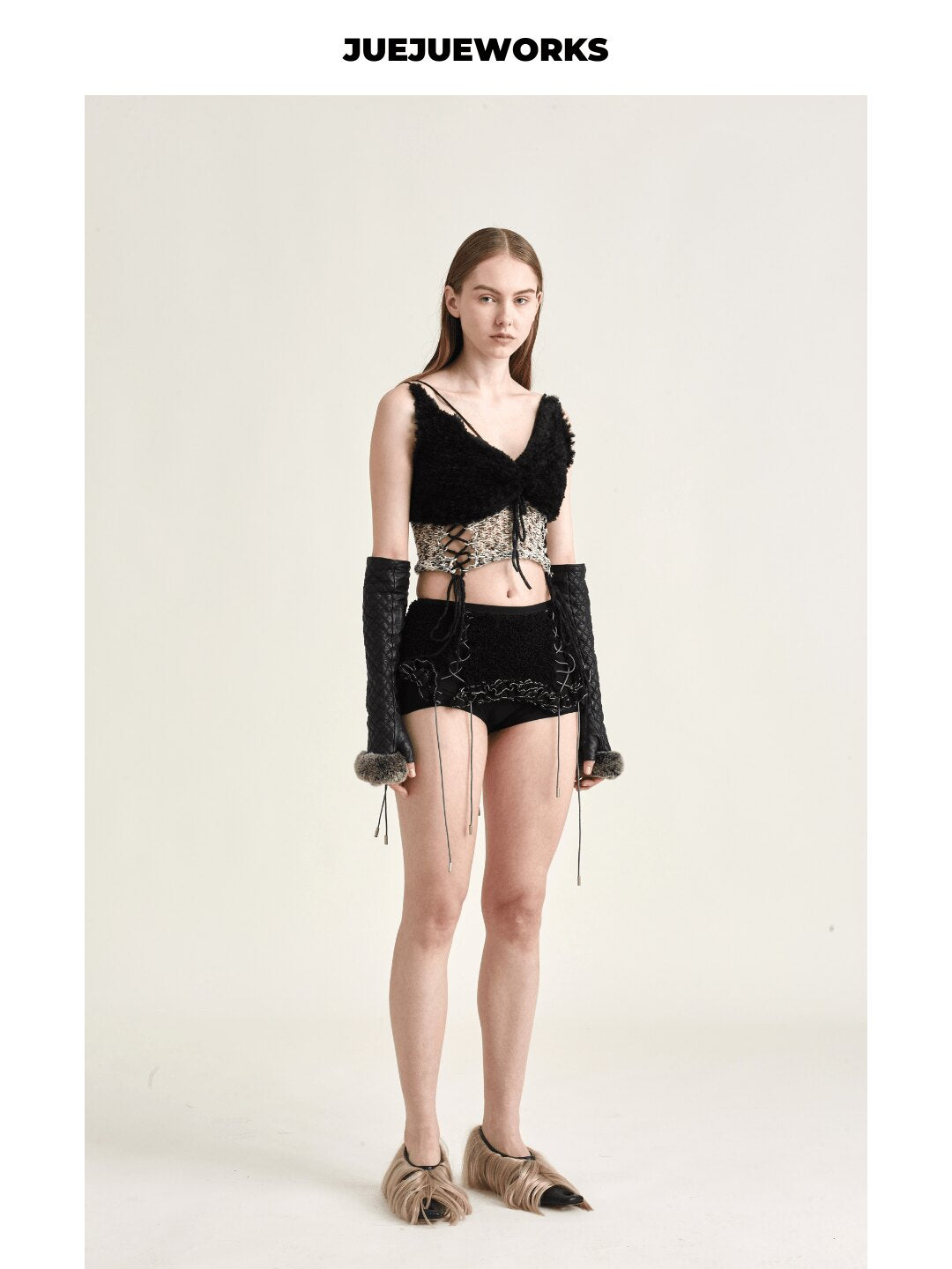 Black Camel Fuzzy Knit Tank