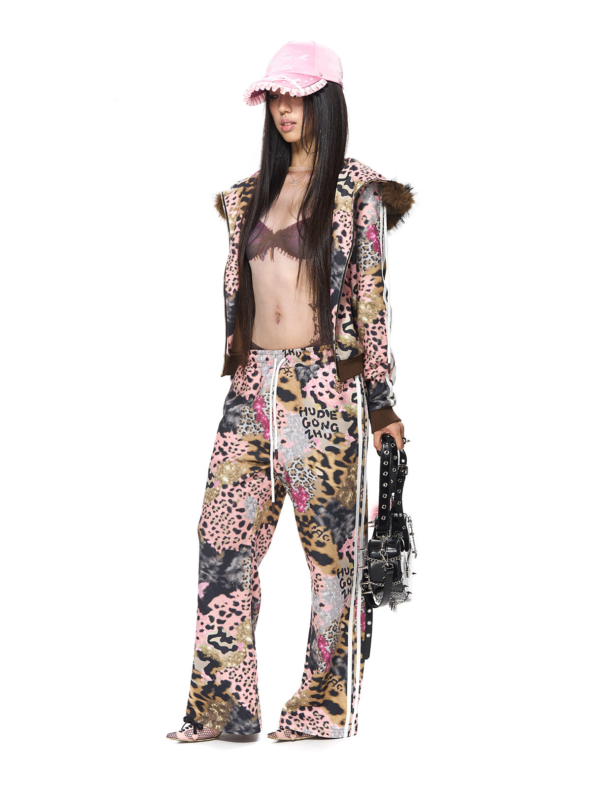 Leopard "Devil Horn" Plush Tracksuit