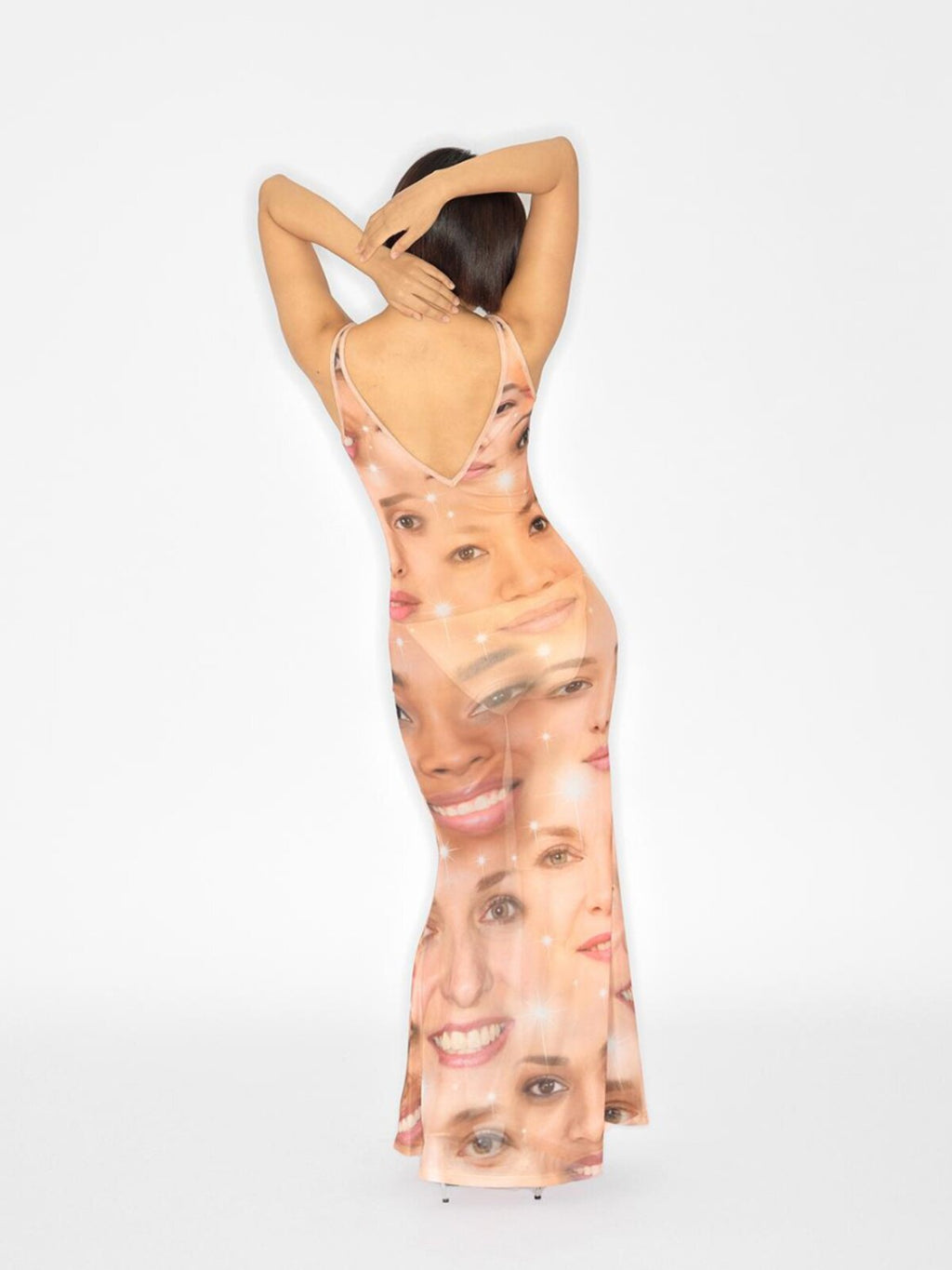 The "Human Gaze" Surrealist Mesh Maxi