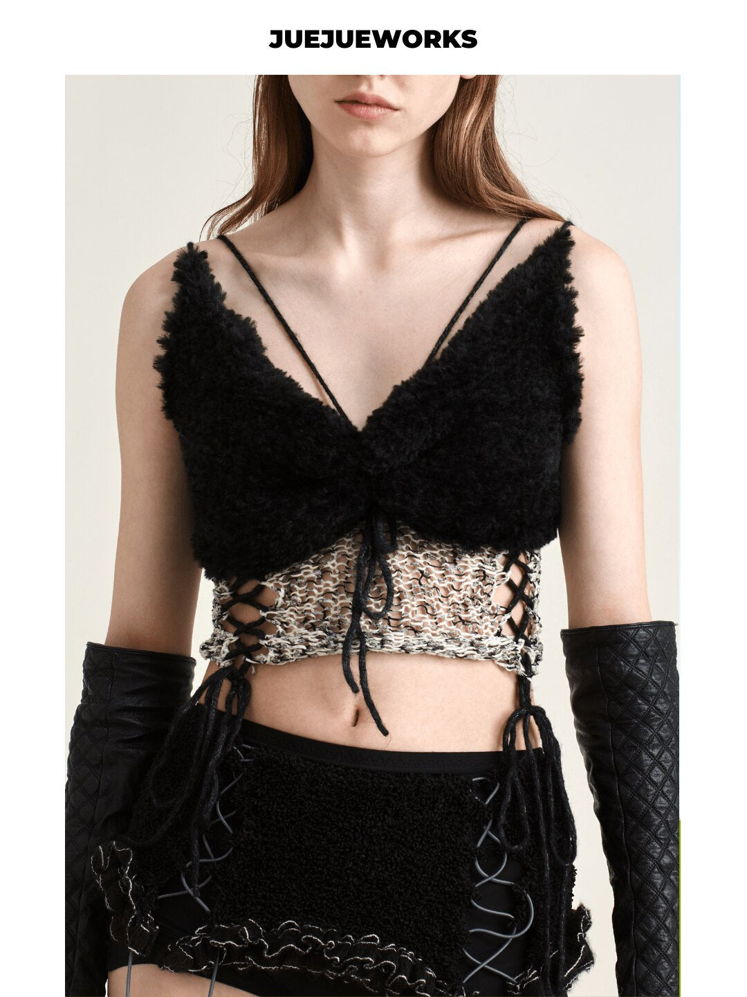 Black Camel Fuzzy Knit Tank