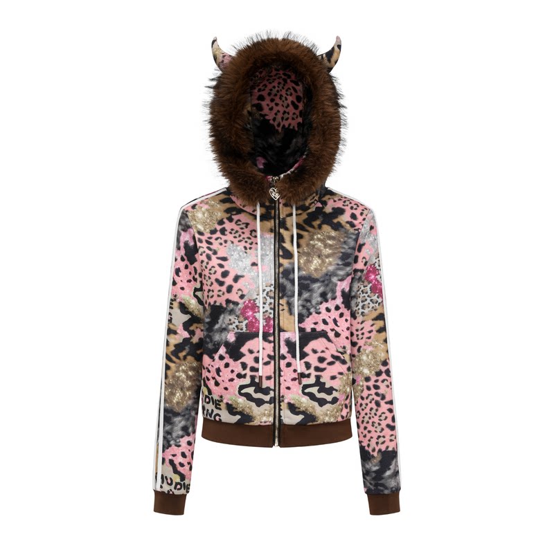 Leopard "Devil Horn" Plush Tracksuit