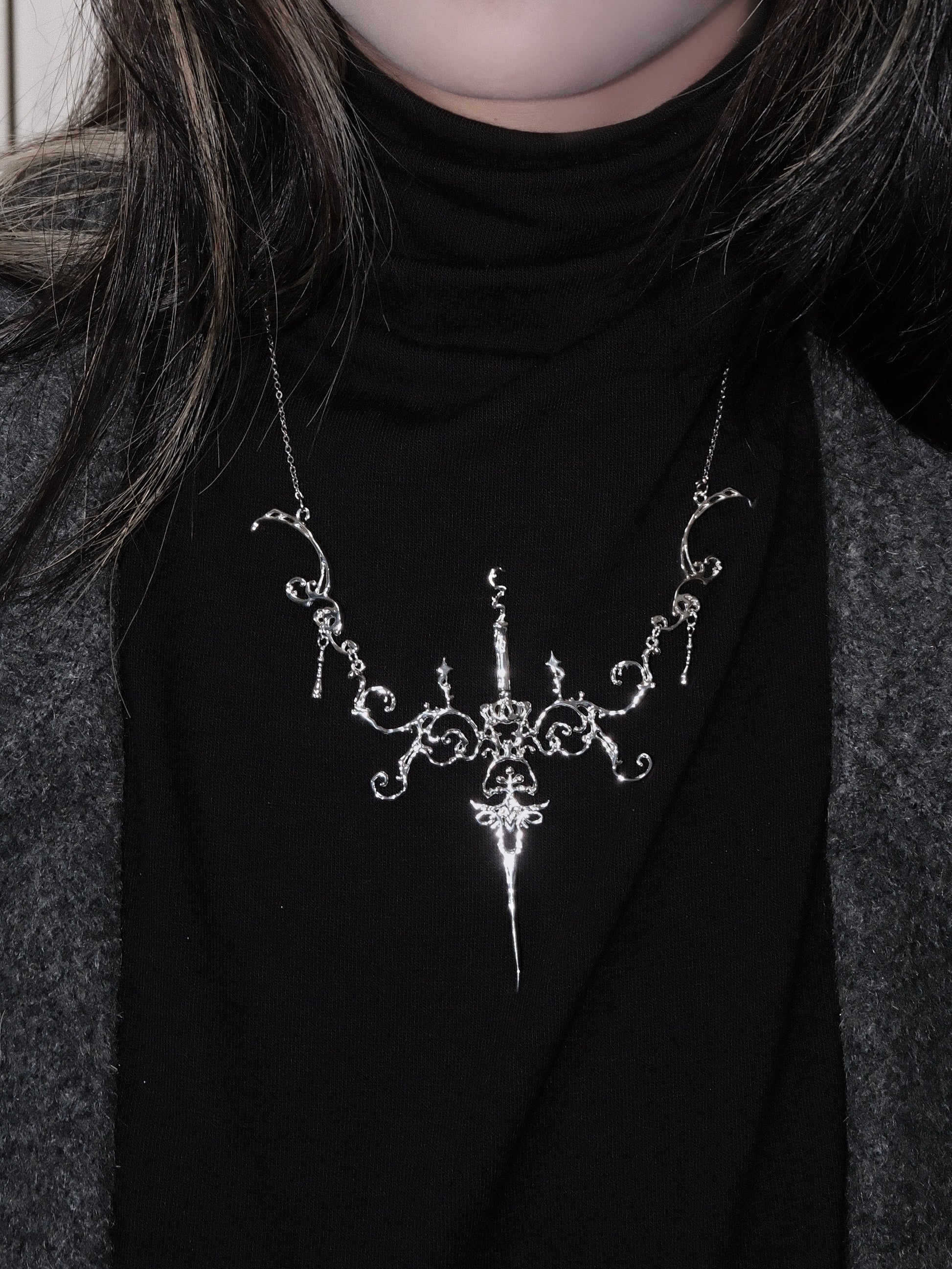 Candlelight Covenant Necklace | Gothic Chapel Silver Relic Pendant