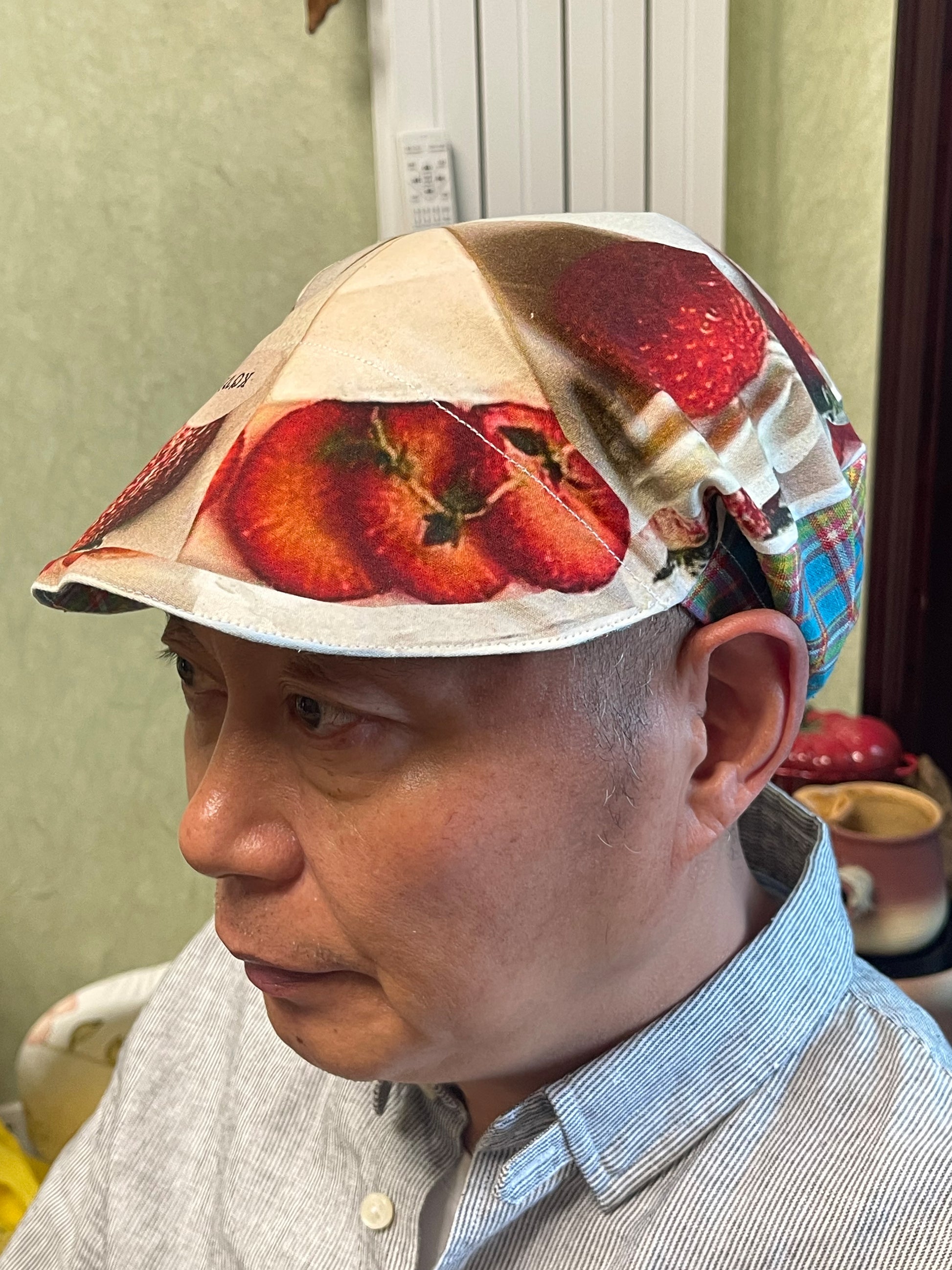 KOVA Handmade Strawberry Shortcake Cap | Reversible Patchwork Beret Hat