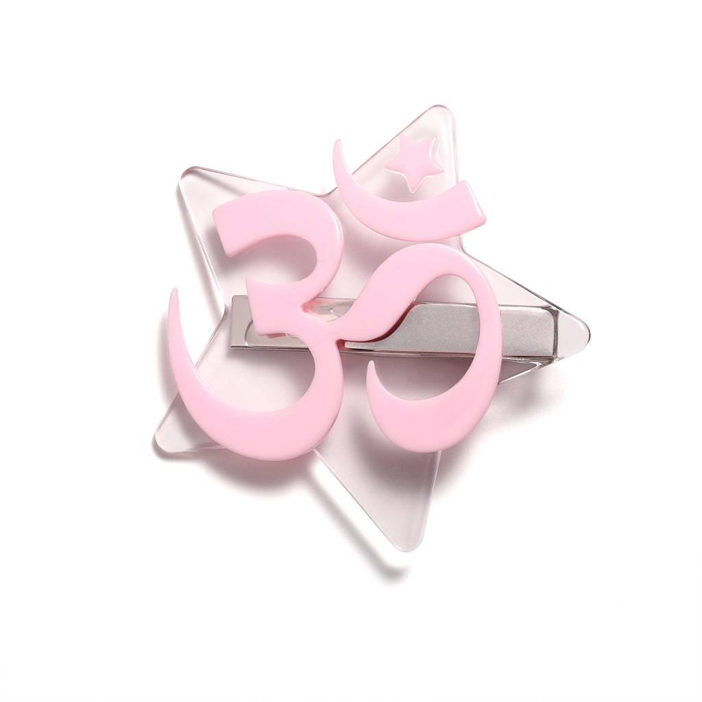 Star Hair Clip with OM Symbol, Cute Acrylic Hair Accessories for Women & Girls, Unique Accessories｜STRANGEFRUIT
