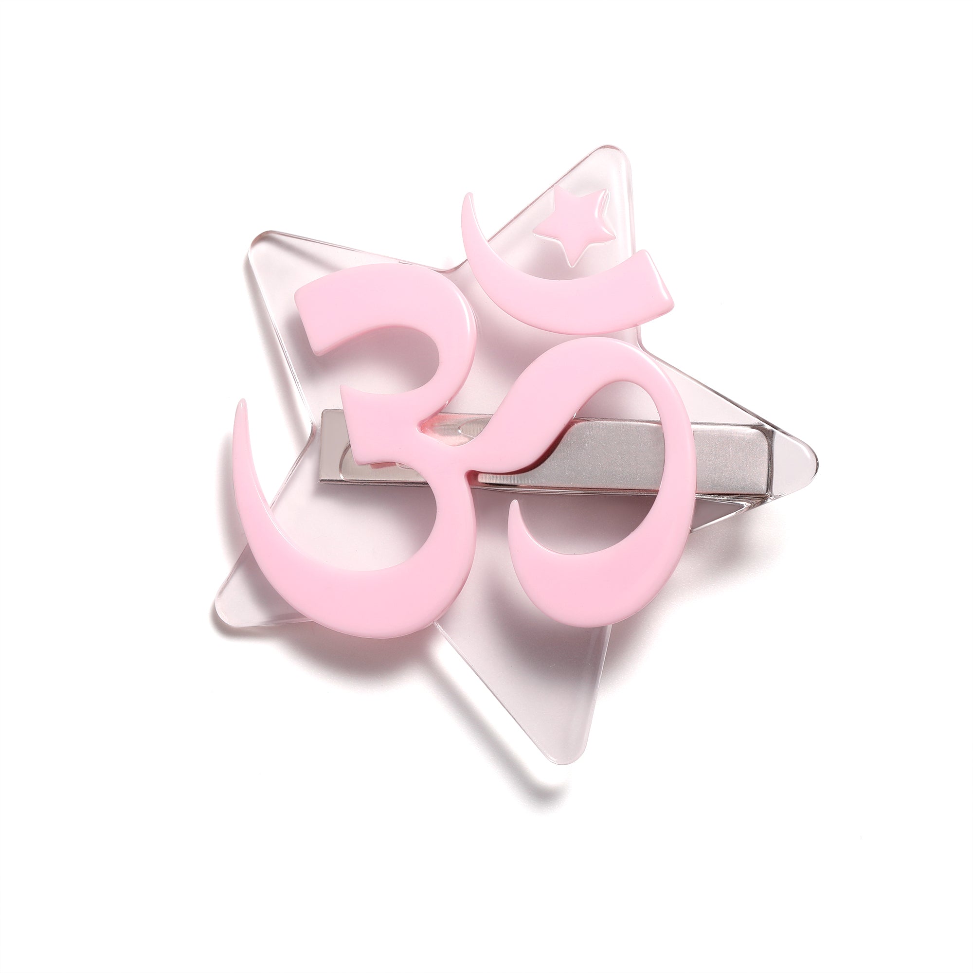 Star Hair Clip with OM Symbol, Cute Acrylic Hair Accessories for Women & Girls, Unique Accessories｜STRANGEFRUIT