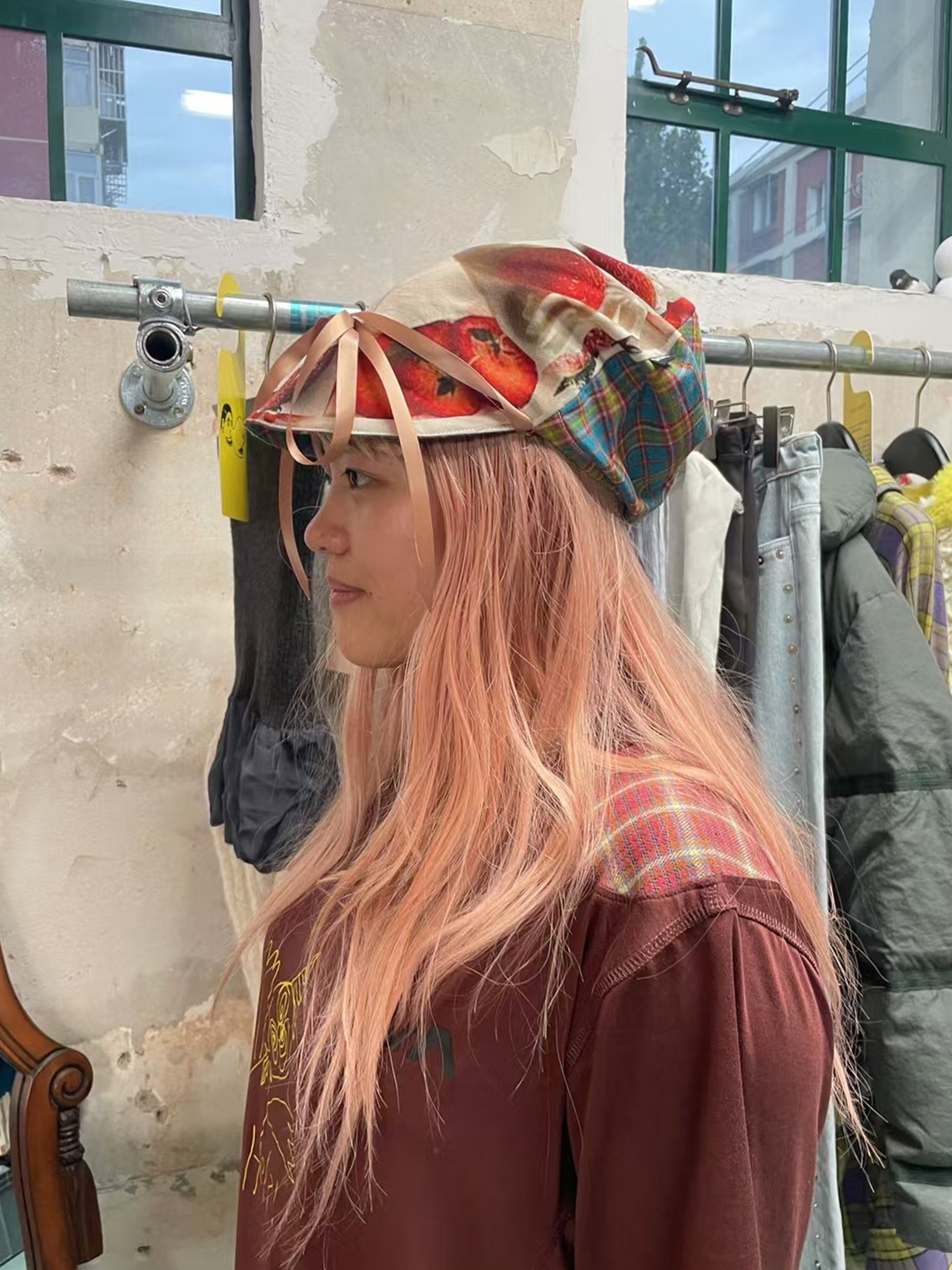 KOVA Handmade Strawberry Shortcake Cap | Reversible Patchwork Beret Hat