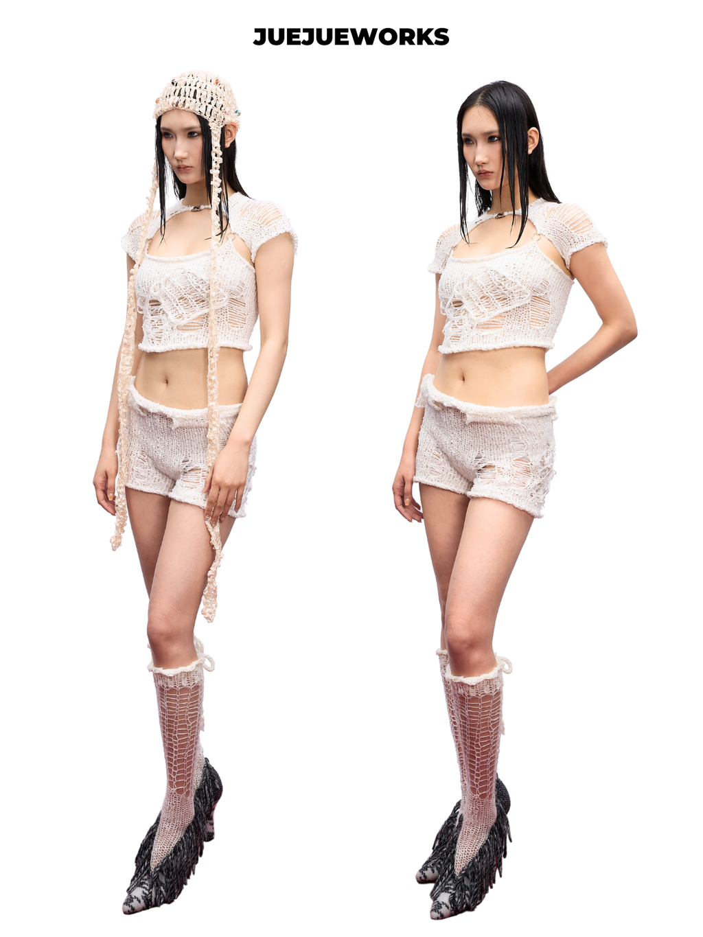 Cloud White Raw-Seam Knit Tank