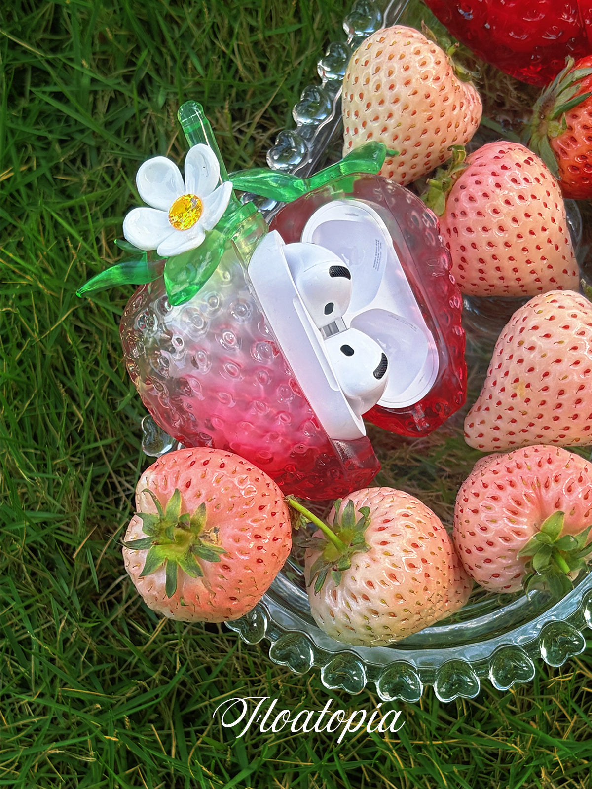 Hyper-Realistic 3D "Forbidden Strawberry" AirPods Pro Case – Hand-Painted Artisan Tech Accessory