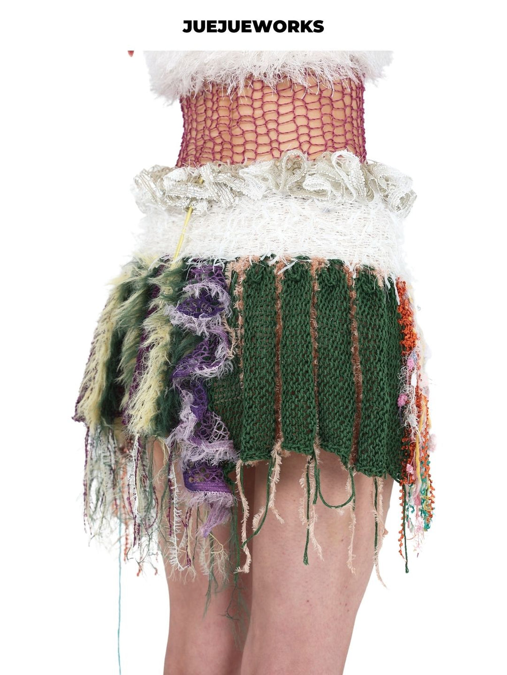 Cherry Fringe Knit Mini Skirt