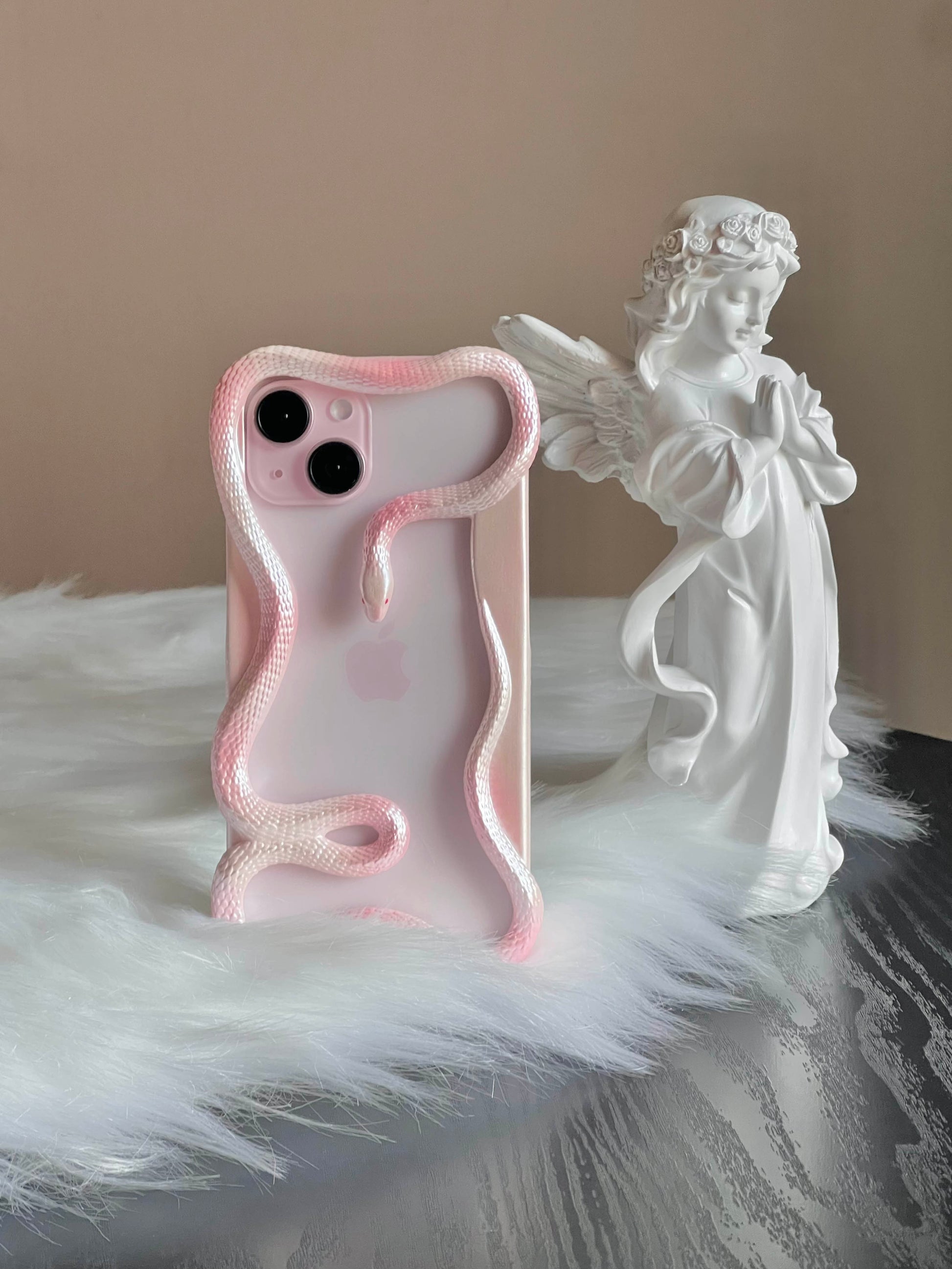 PINK DEVIL | Medusa Serpent 3D Printed iPhone Case – Sculptural Hard Shell