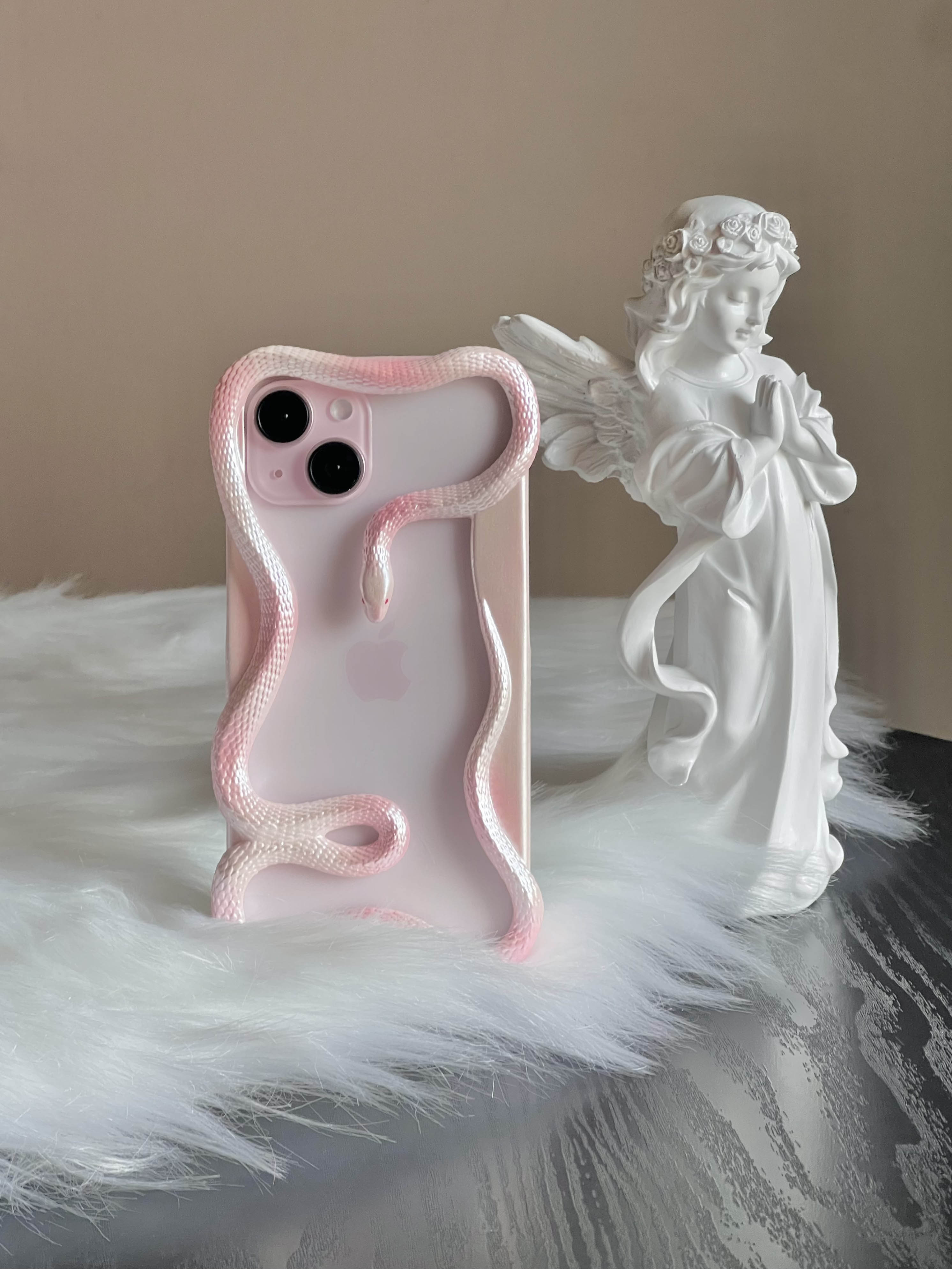 PINK DEVIL | Medusa Serpent 3D Printed iPhone Case – Sculptural Hard Shell