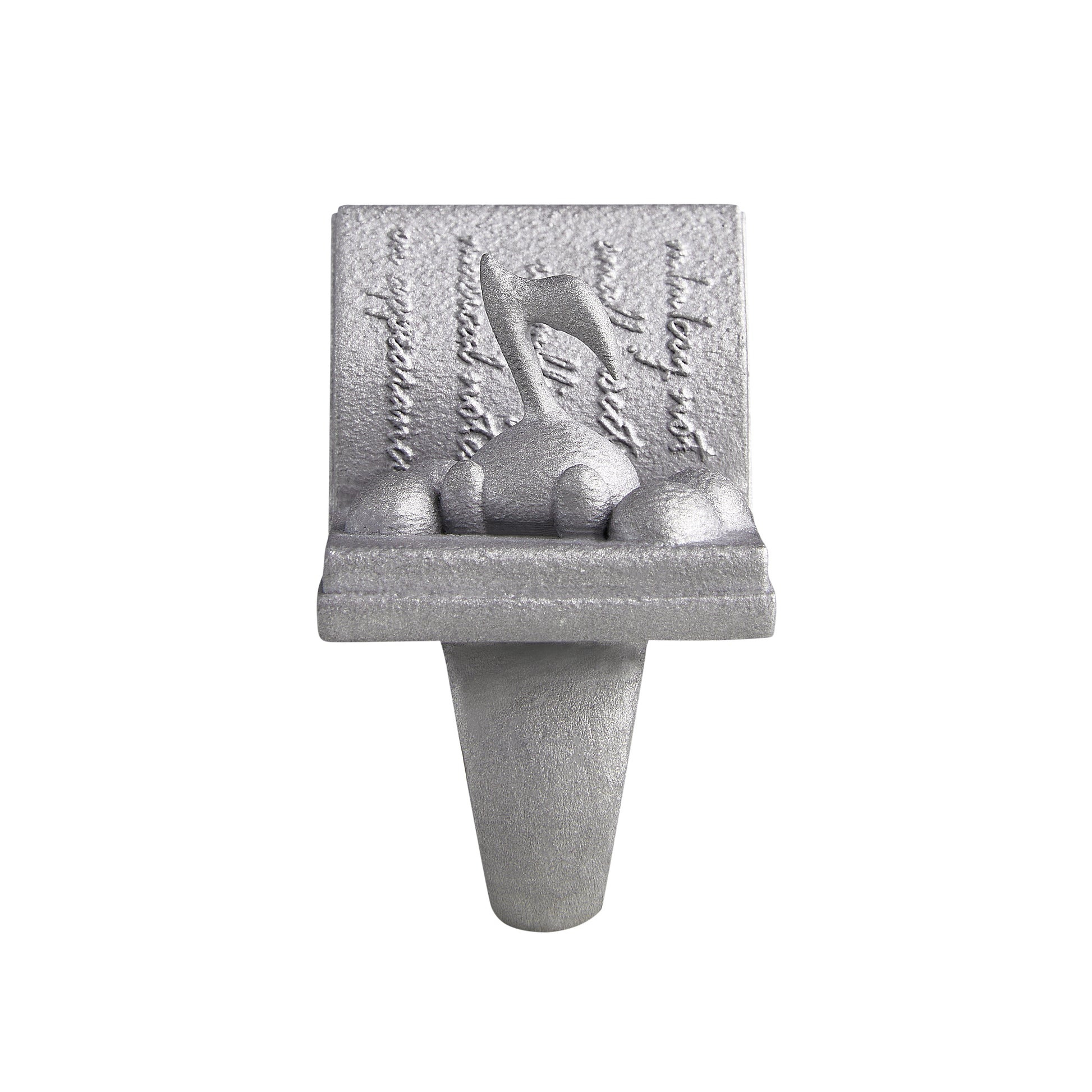 Stone Texture Metal Ring – Melody Note Bug Design, Grey Aluminum