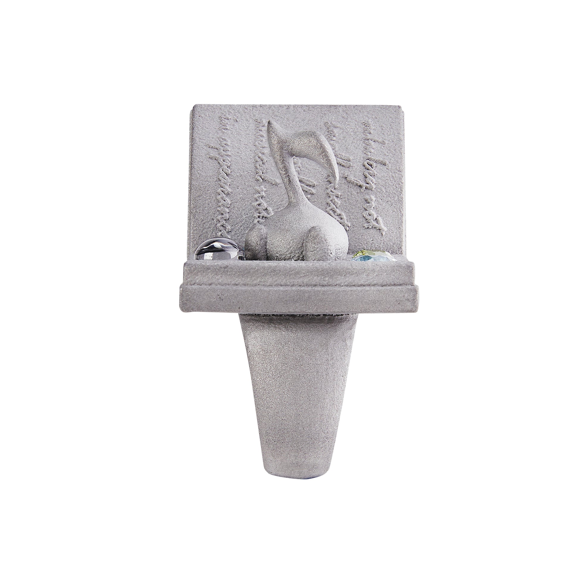 Stone Texture Melody Note Bug Ring – Grey Anodized Aluminum with Zircon Gems