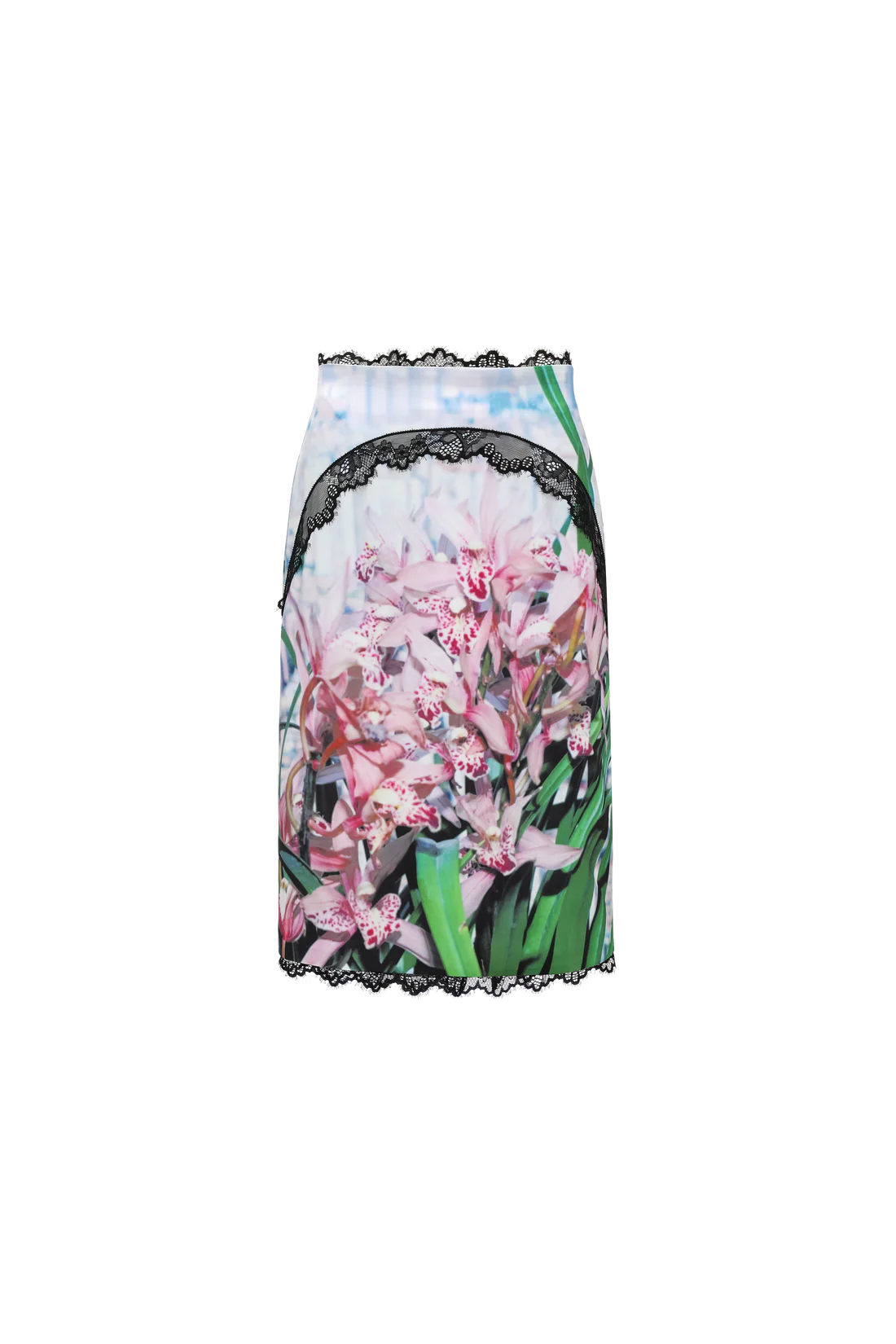 Orchid Print Lace Skirt