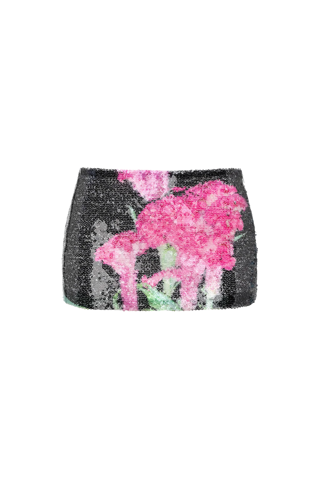 Celosia Print Sequin Mini Skirt