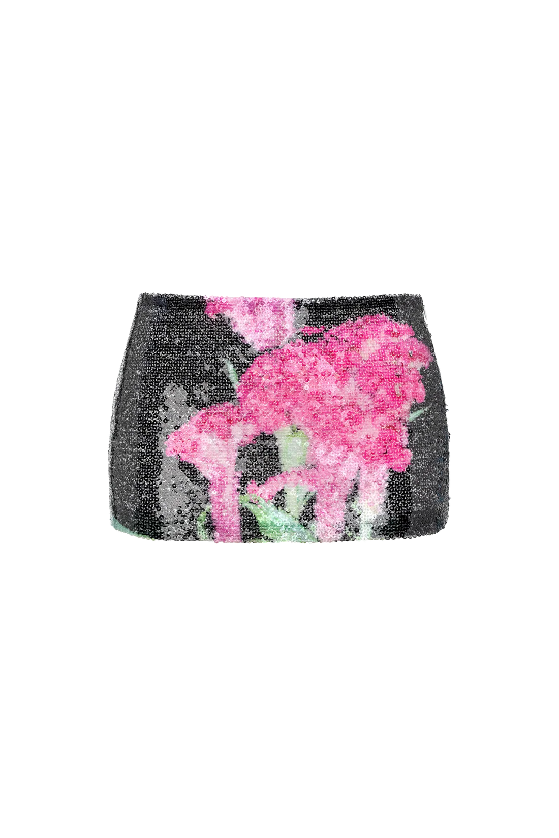Celosia Print Sequin Mini Skirt
