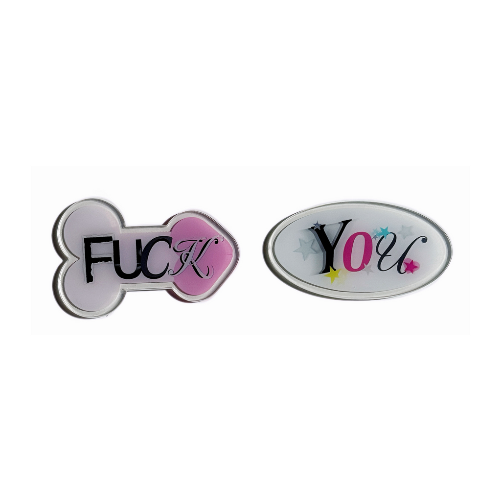 Cheeky Word Hair Clips Set