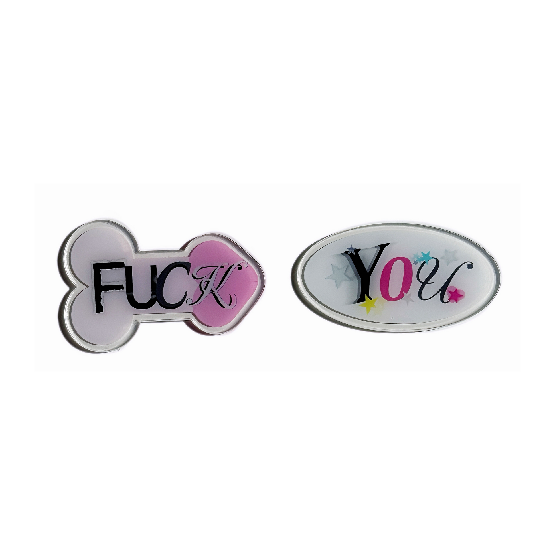 Cheeky Word Hair Clips Set