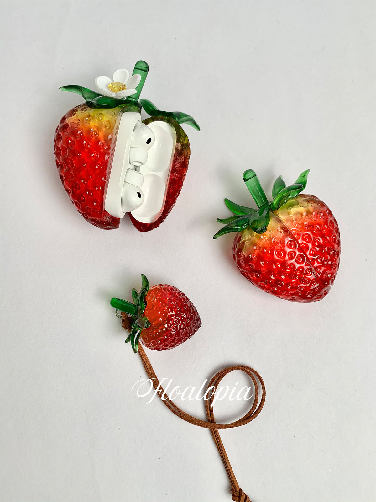 Hyper-Realistic 3D "Forbidden Strawberry" AirPods Pro Case – Hand-Painted Artisan Tech Accessory