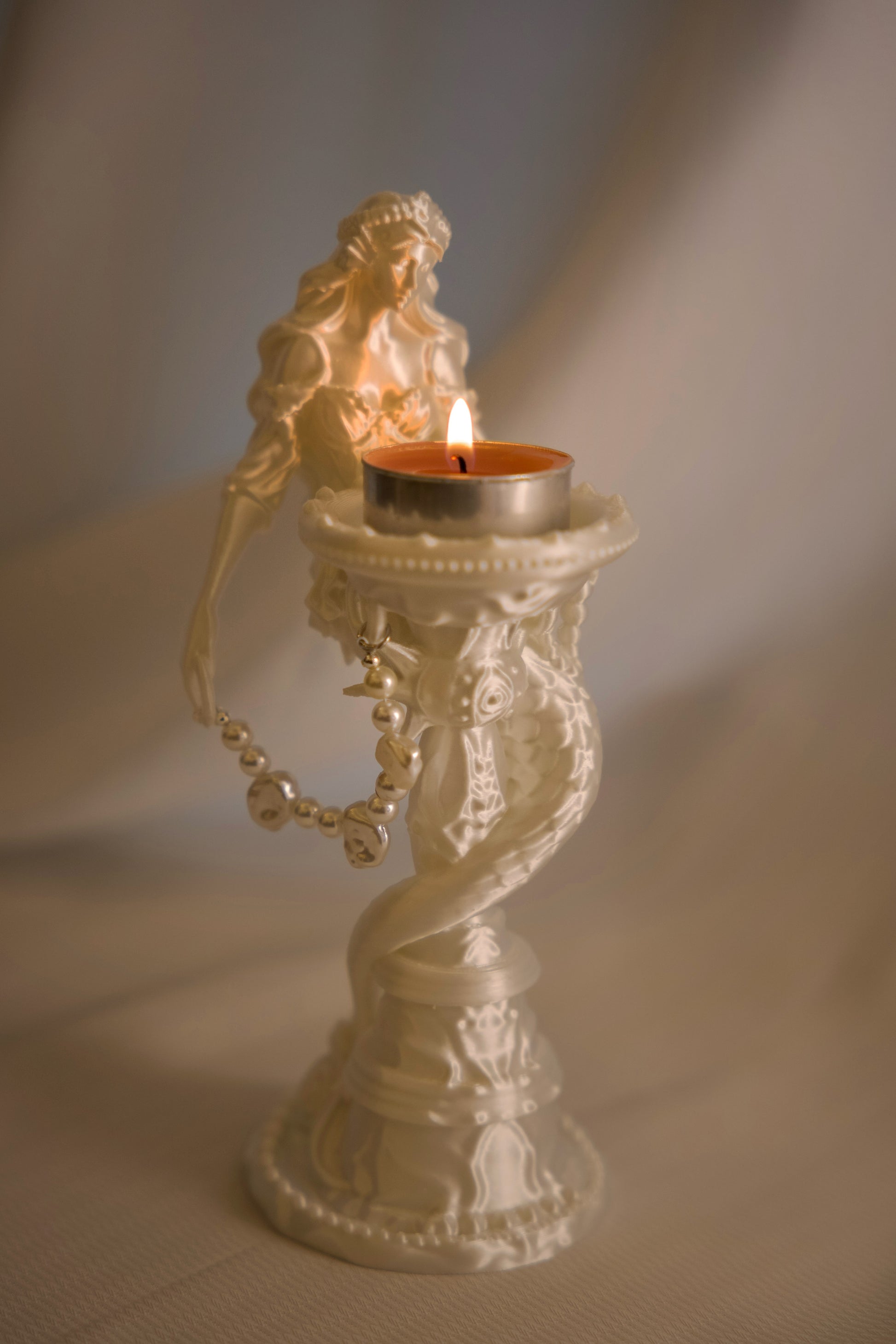 3D Print Vintage Mermaid Candle Holder & Crystal Aroma Sculpture