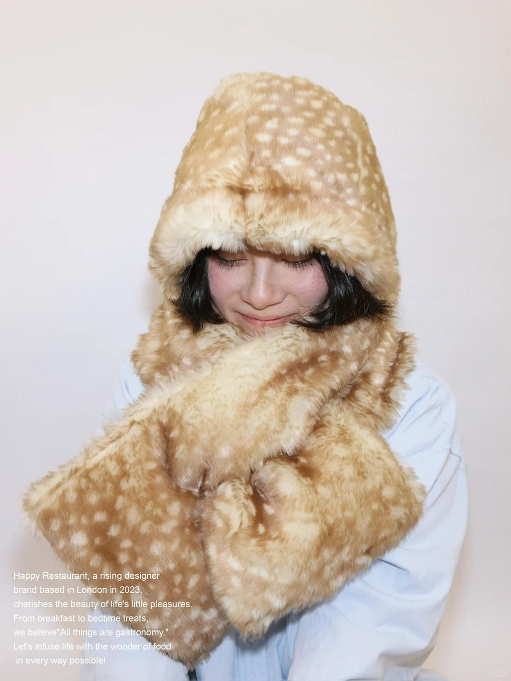 “A Little Deer” Faux Fur Hat & Scarf Set