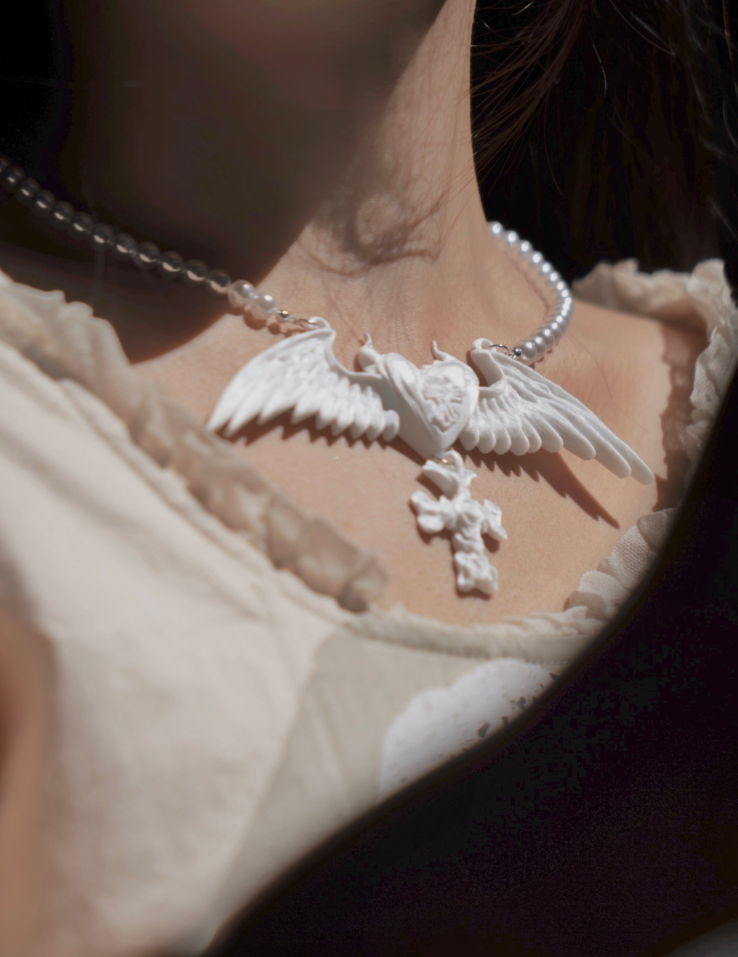 Blessing Heart 3D Printed & Hand-Beaded Necklace