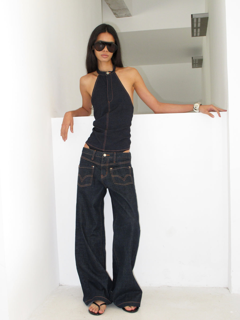 SOOGU Deep Indigo Relaxed Denim Pants - product view 4