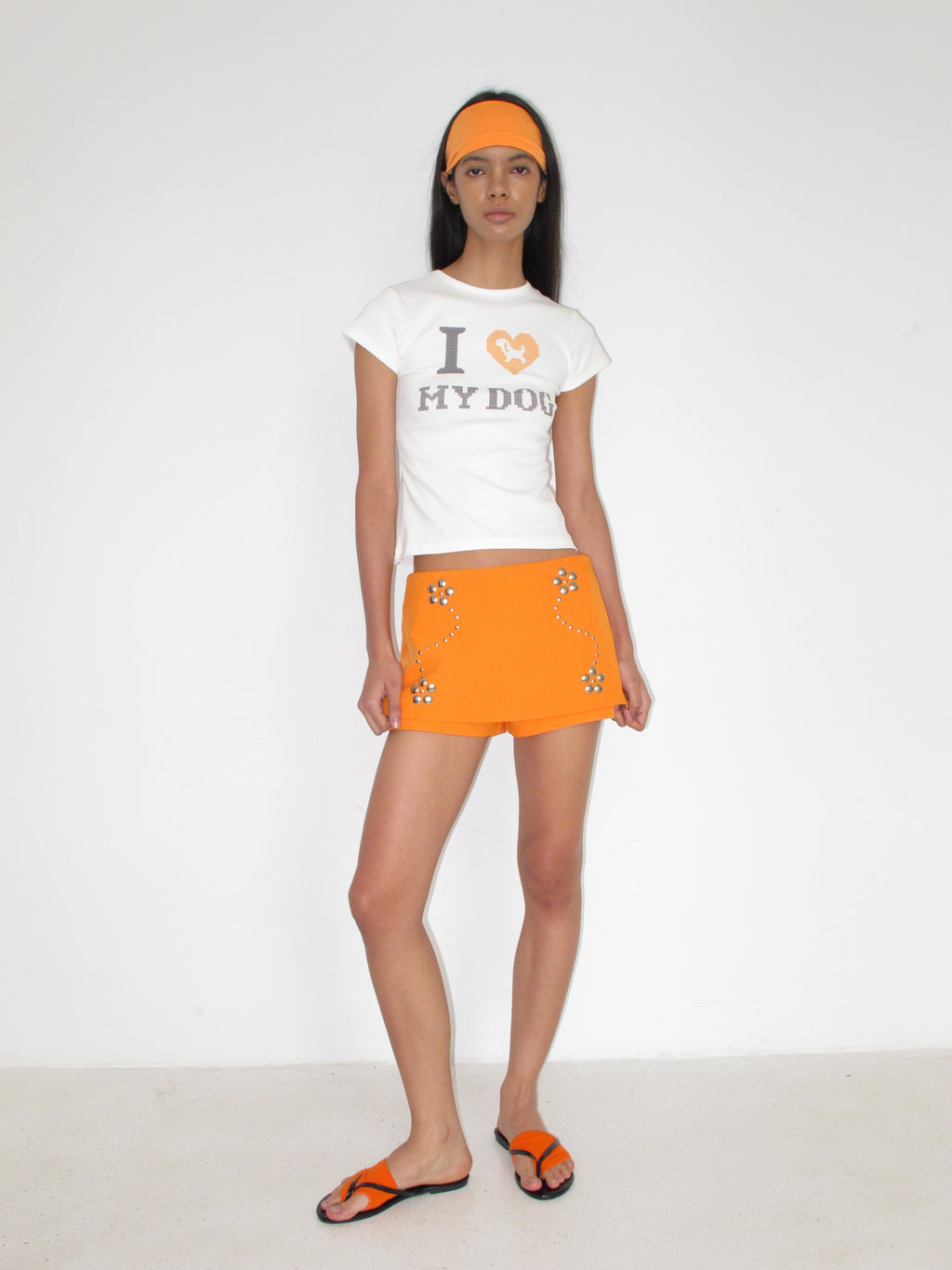 SOOGU Puppy Love Orange Mini Skirt - product view 13