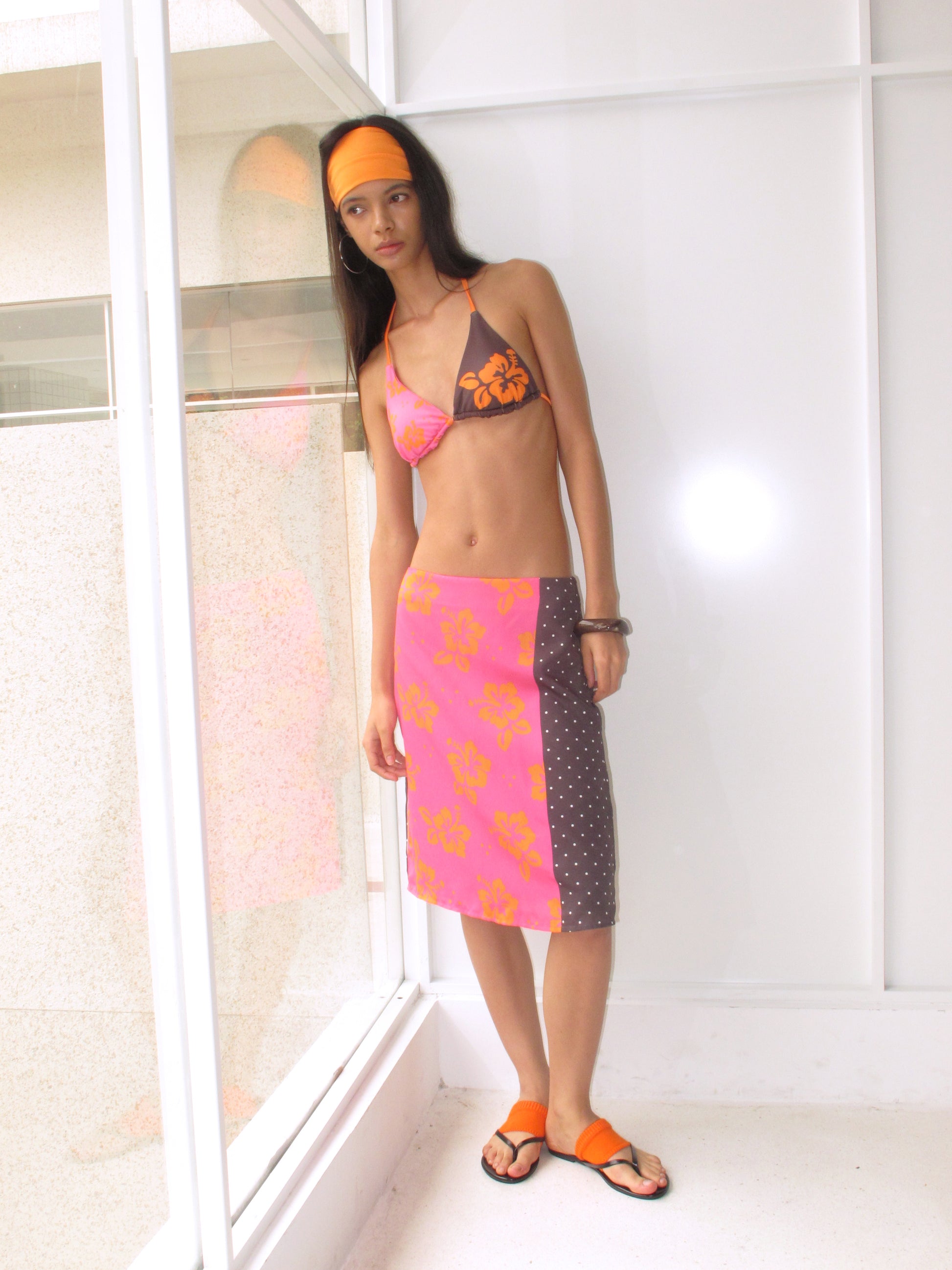 SOOGU Color Clash Printed Slip Skirt - product view 6