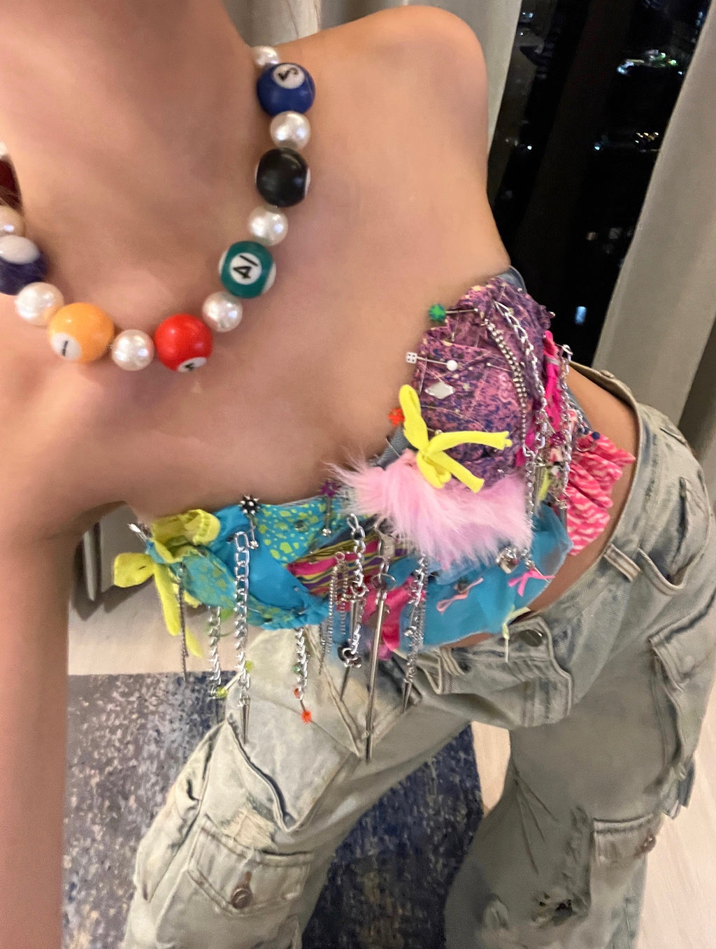 Emo Salad - Billiard-Shaped Pearl Necklace