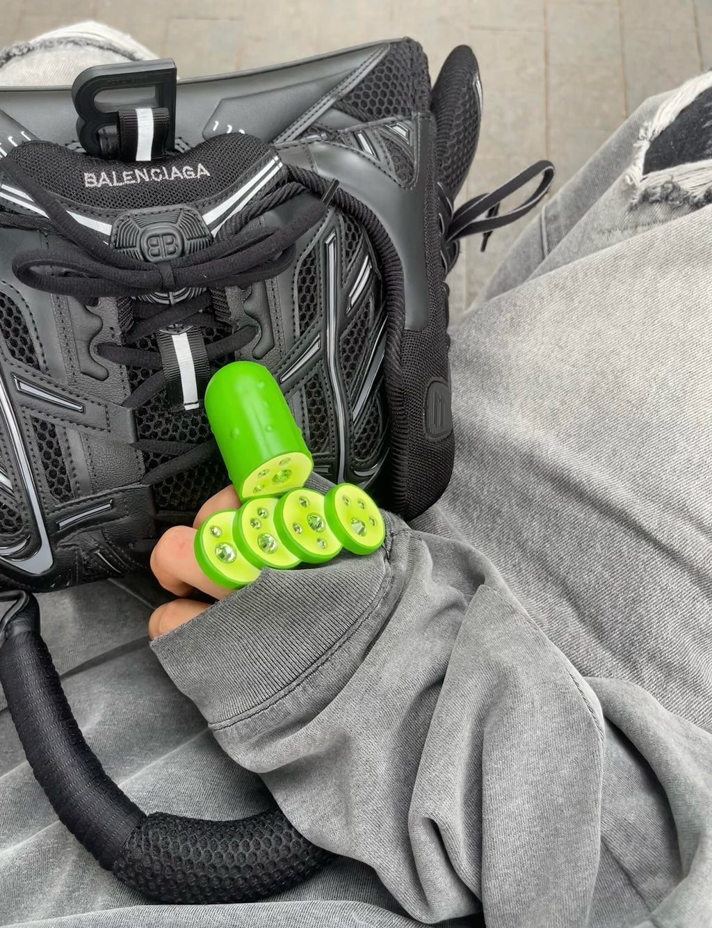 Emo Salad Realistic 3D Crystal Cucumber-Shaped Ring