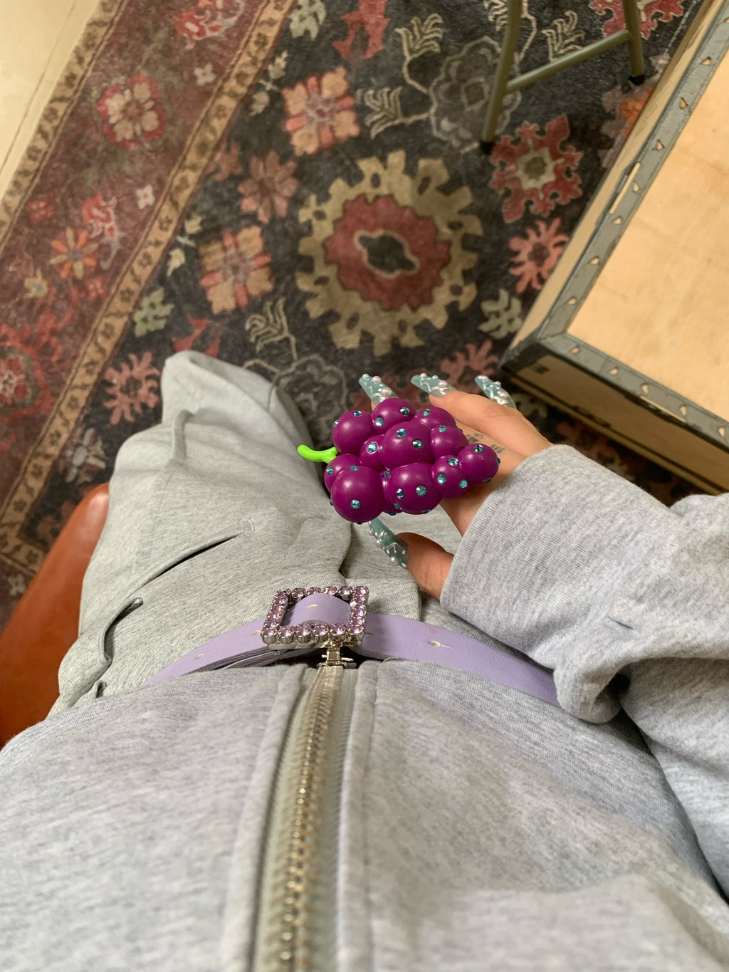 Emo Salad Realistic 3D Crystal Grape-Shaped Ring