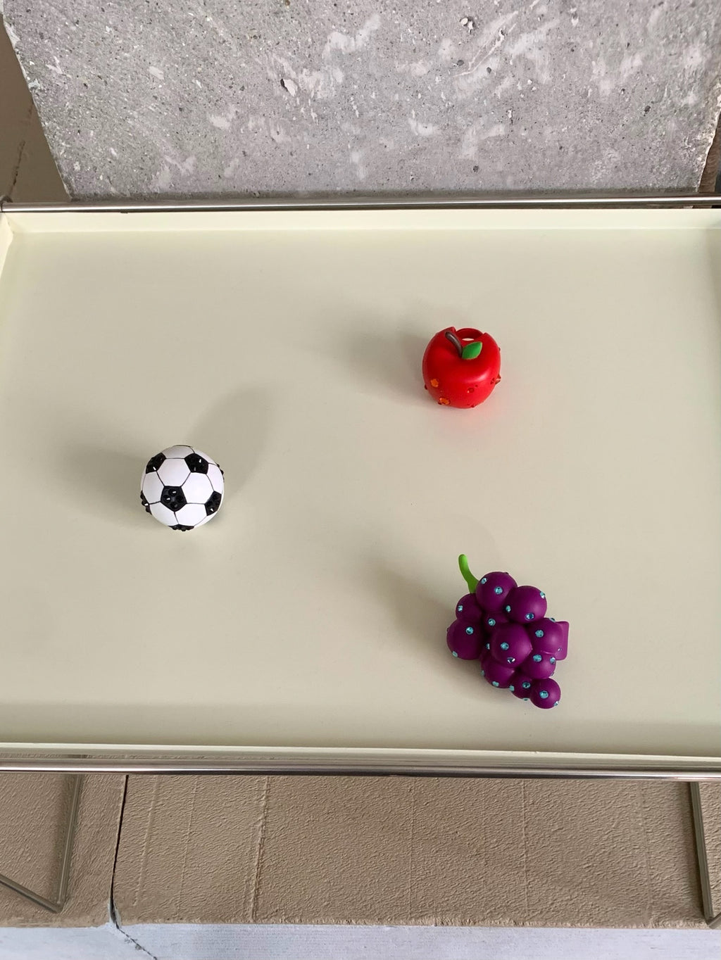 Emo Salad Realistic 3D Crystal Grape-Shaped Ring