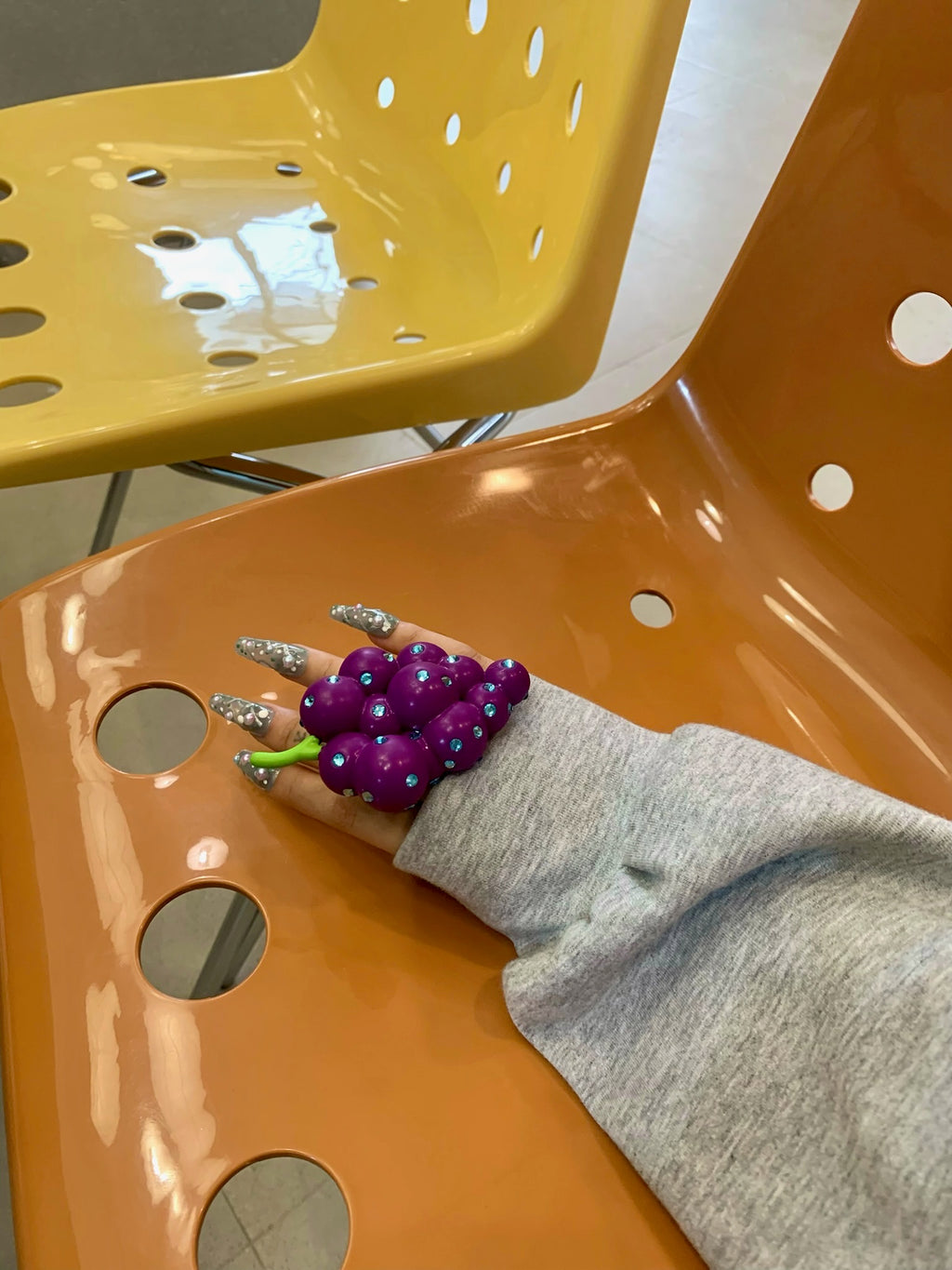 Emo Salad Realistic 3D Crystal Grape-Shaped Ring