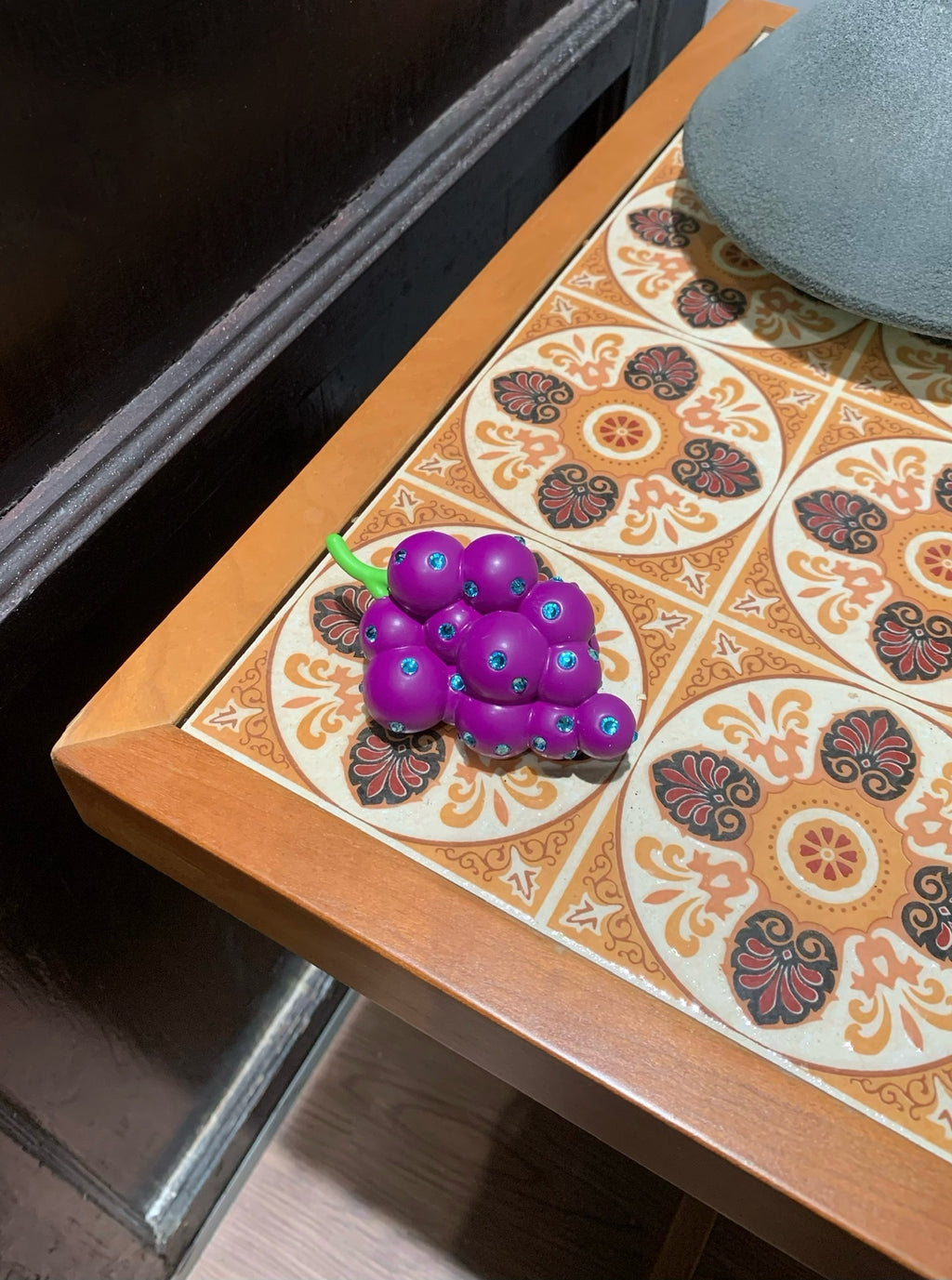 Emo Salad Realistic 3D Crystal Grape-Shaped Ring