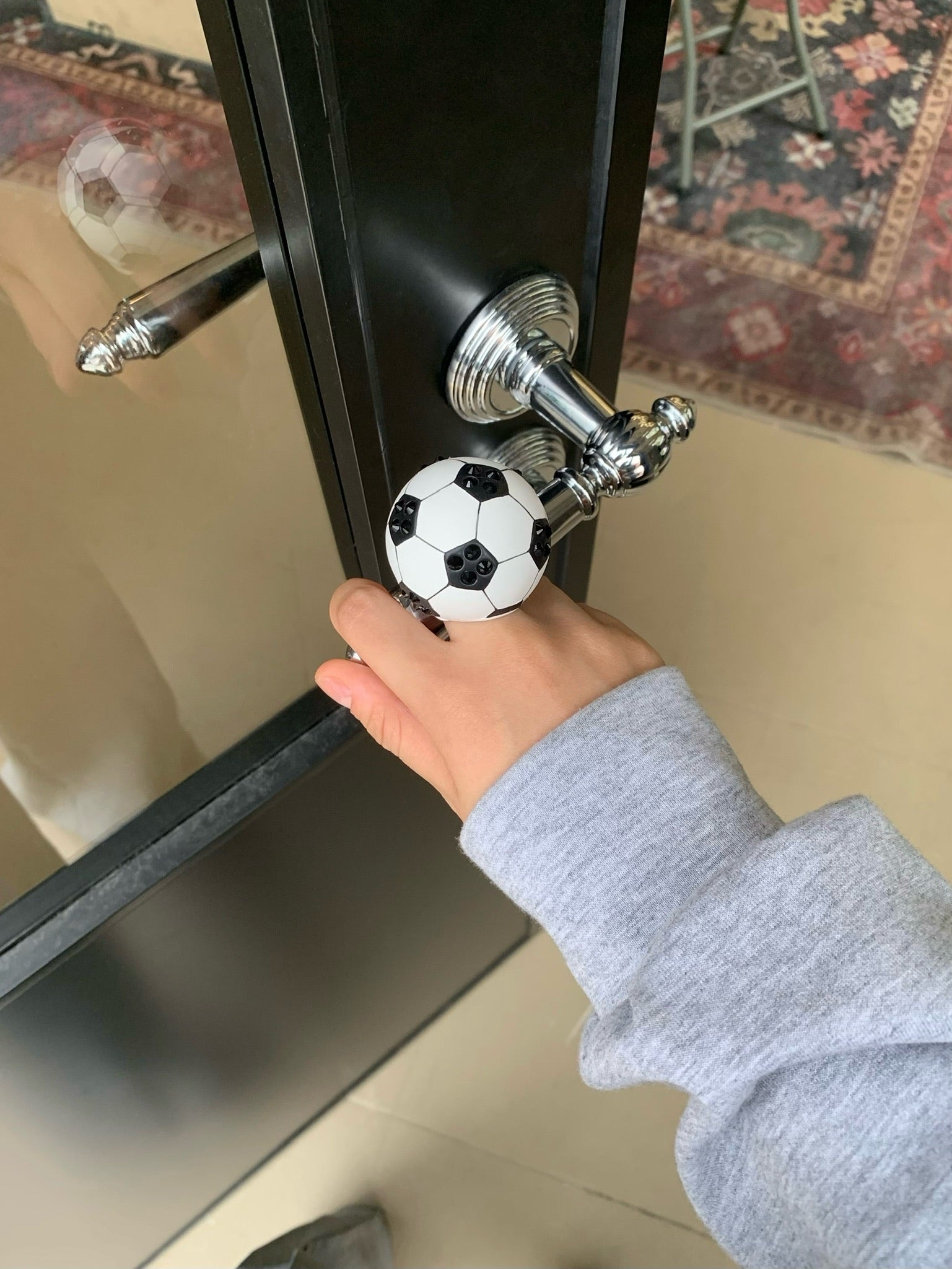 Emo Salad Realistic Football-Shaped Crystal Sculpture Ring