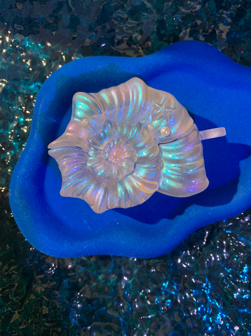 "Echoes of the Sea" – Iridescent Pearly Seashell AirPods Case