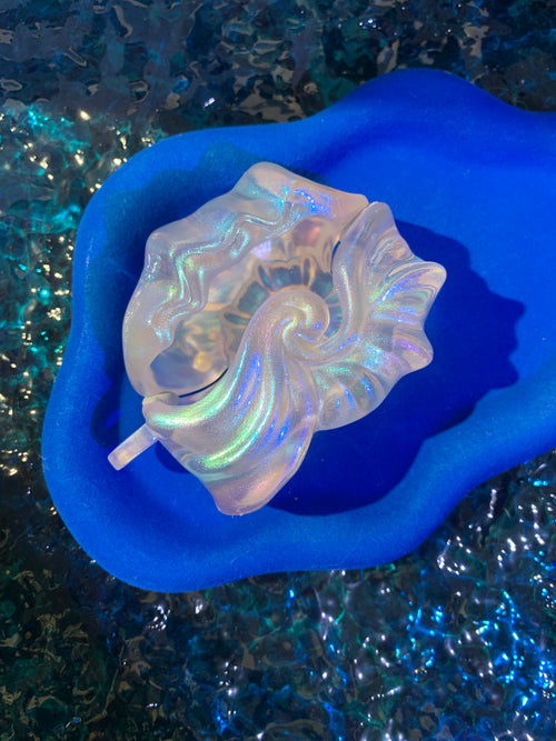 "Echoes of the Sea" – Iridescent Pearly Seashell AirPods Case