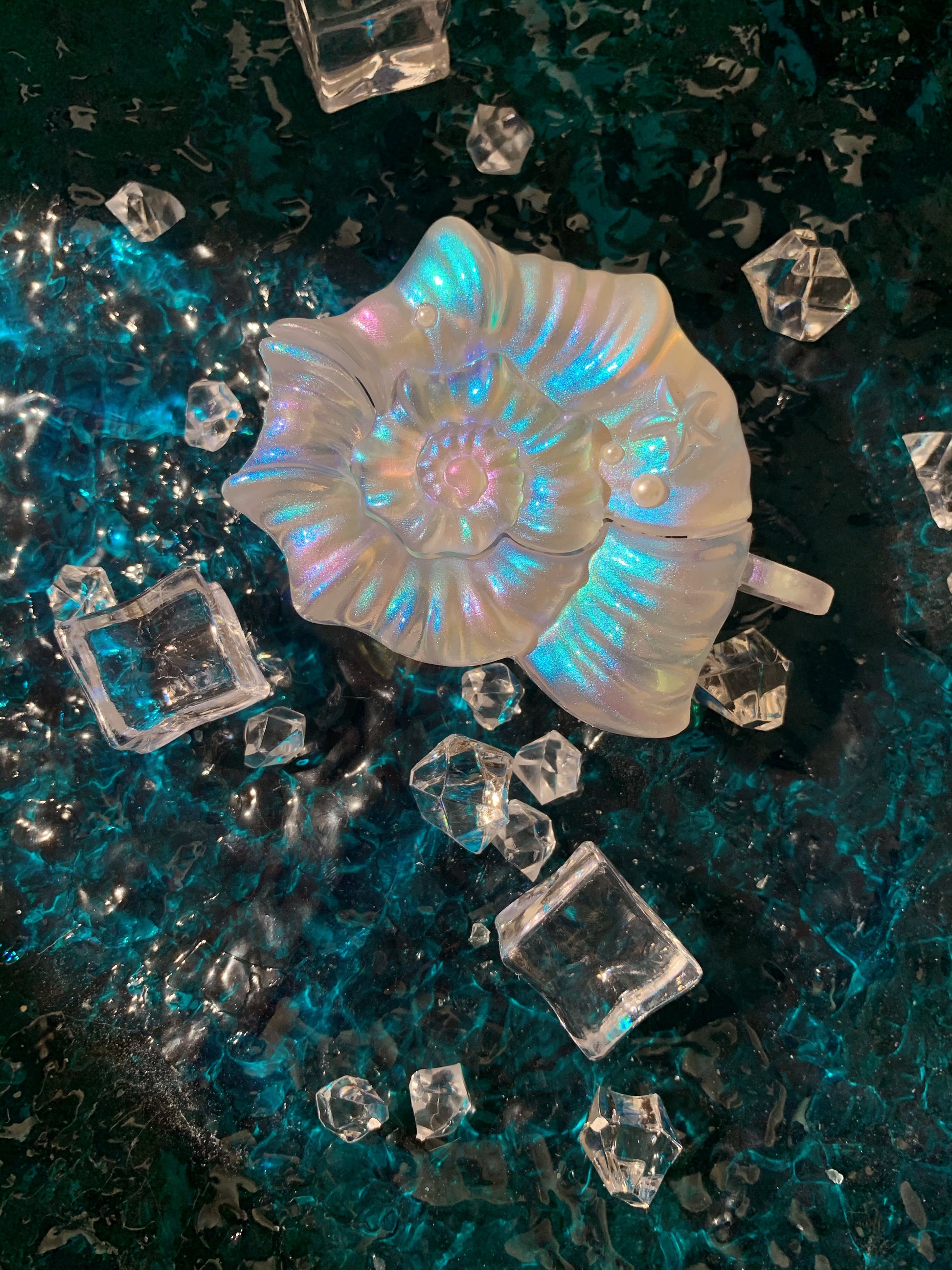 "Echoes of the Sea" – Iridescent Pearly Seashell AirPods Case