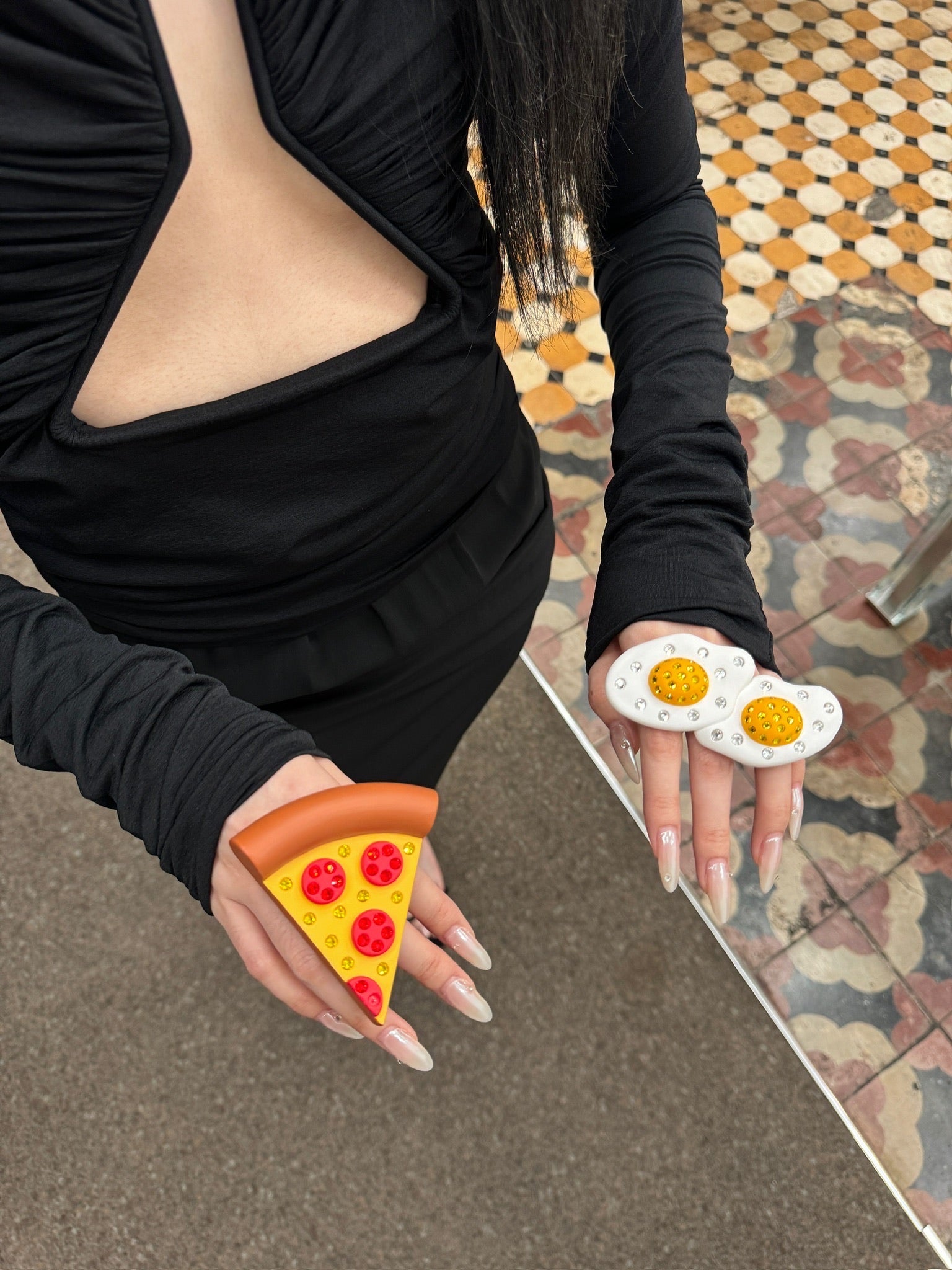 Emo Salad Realistic Pizza-Shaped 3D Sculpture Ring