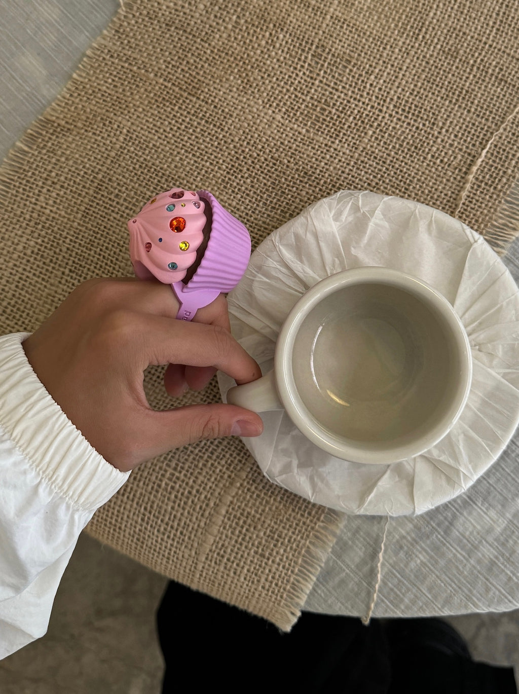 Emo Salad 3D Printed Cupcake-shaped Sparkle Ring