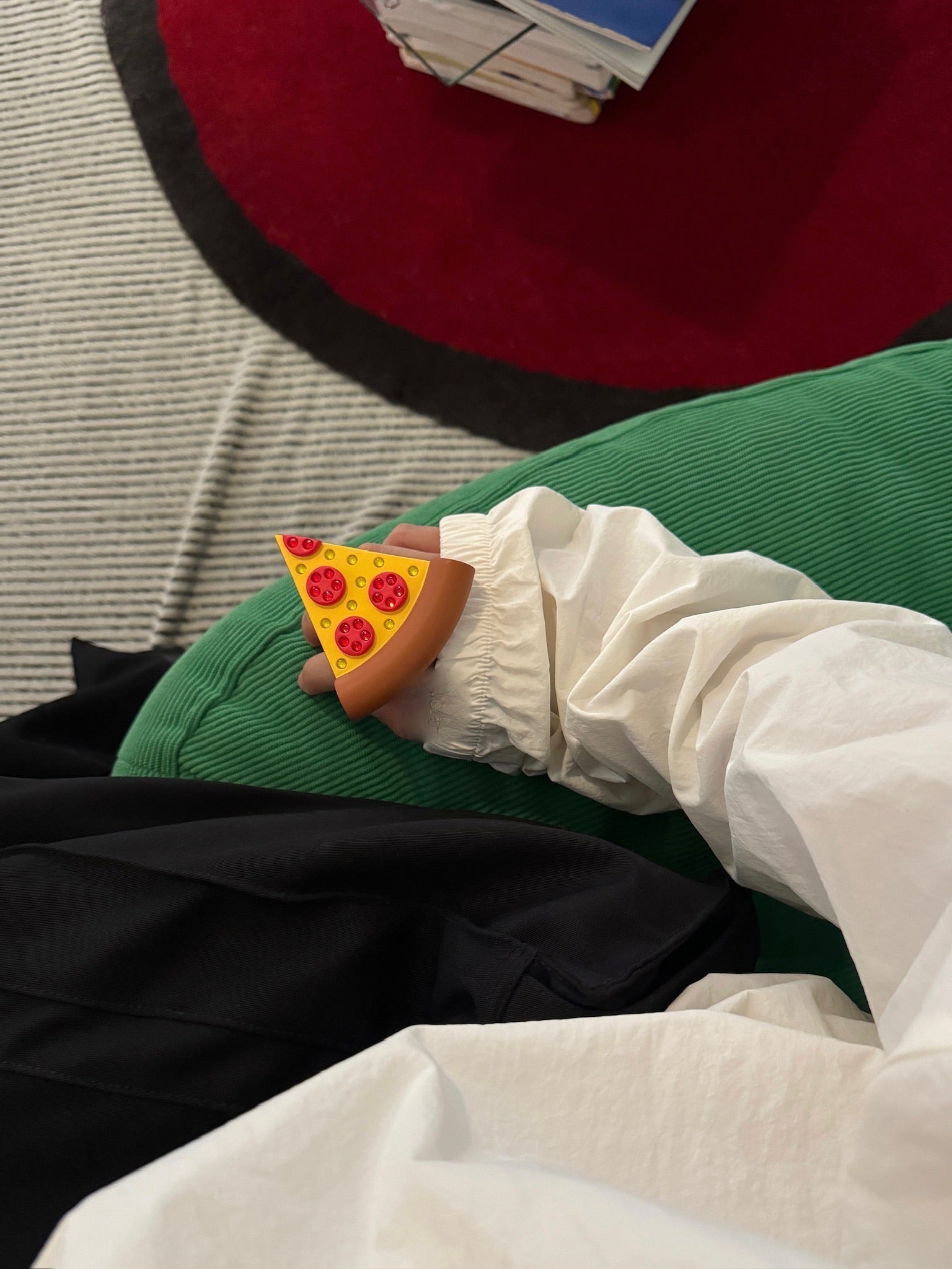 Emo Salad Realistic Pizza-Shaped 3D Sculpture Ring