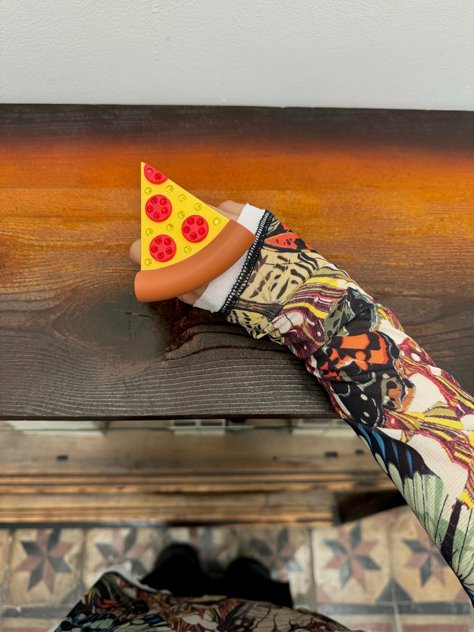 Emo Salad Realistic Pizza-Shaped 3D Sculpture Ring